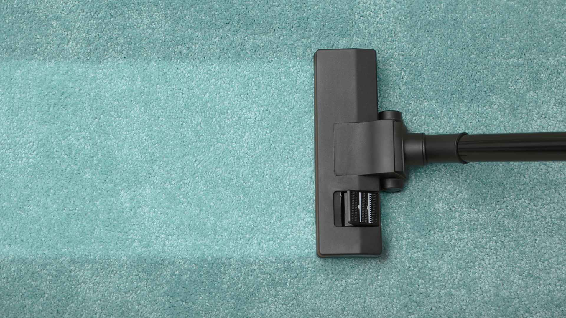 Vacuum cleaning a carpet.