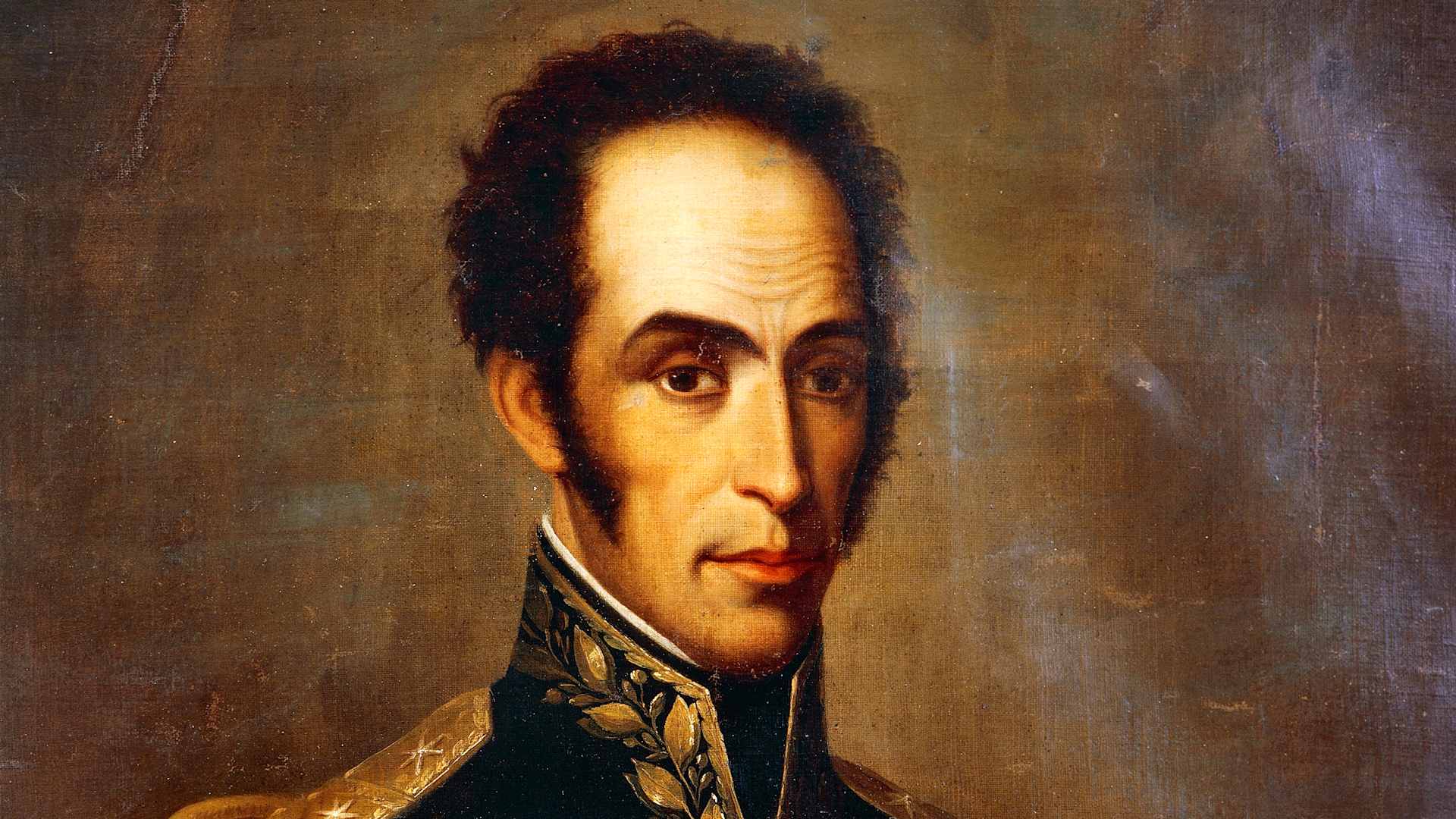 Portrait of Simon Bolivar (1783-1830), Venezuelan general, patriot and revolutionary. Painting by Rafael Salas, 19th century.