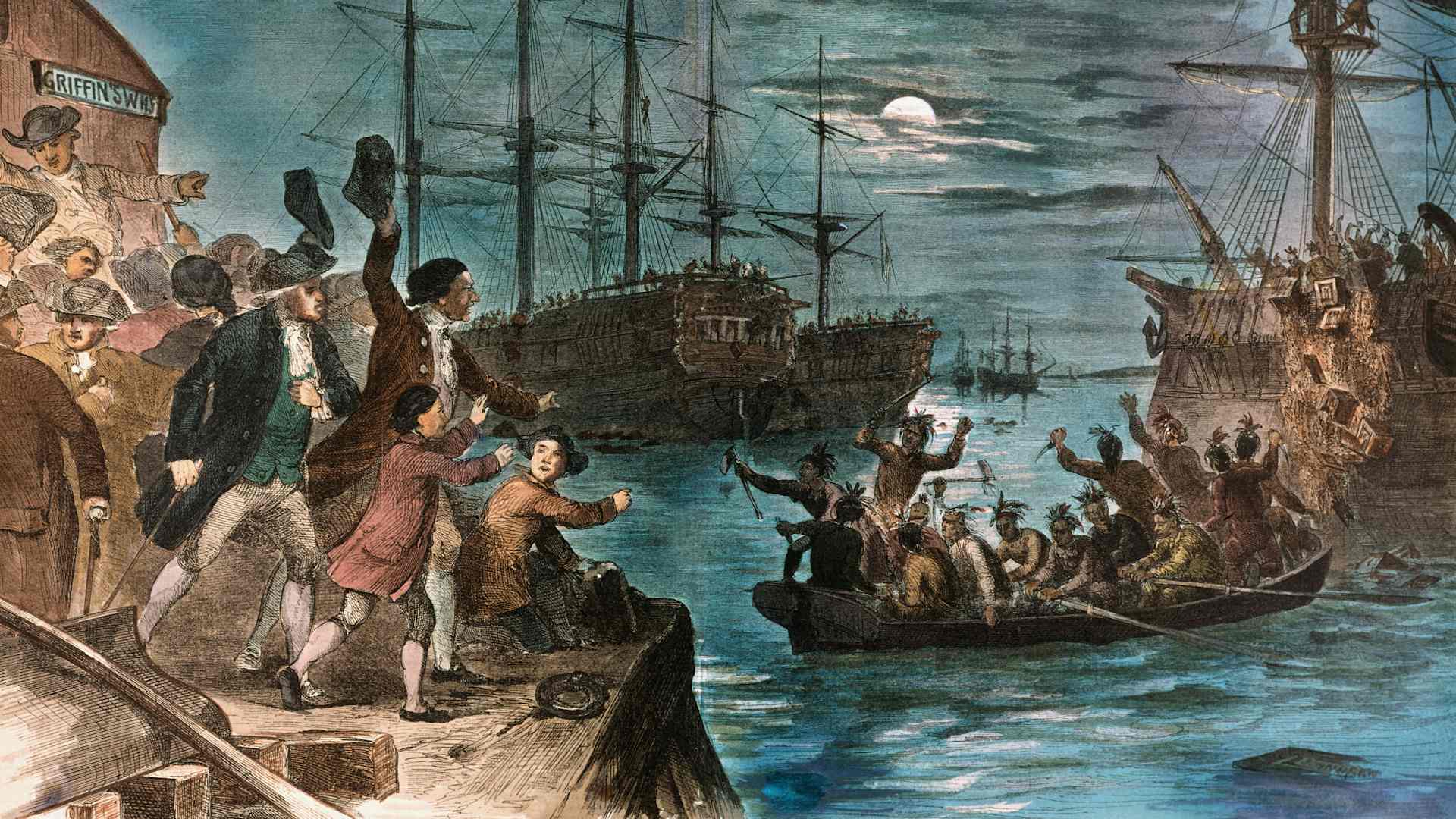 Illustration of the Boston Tea Party