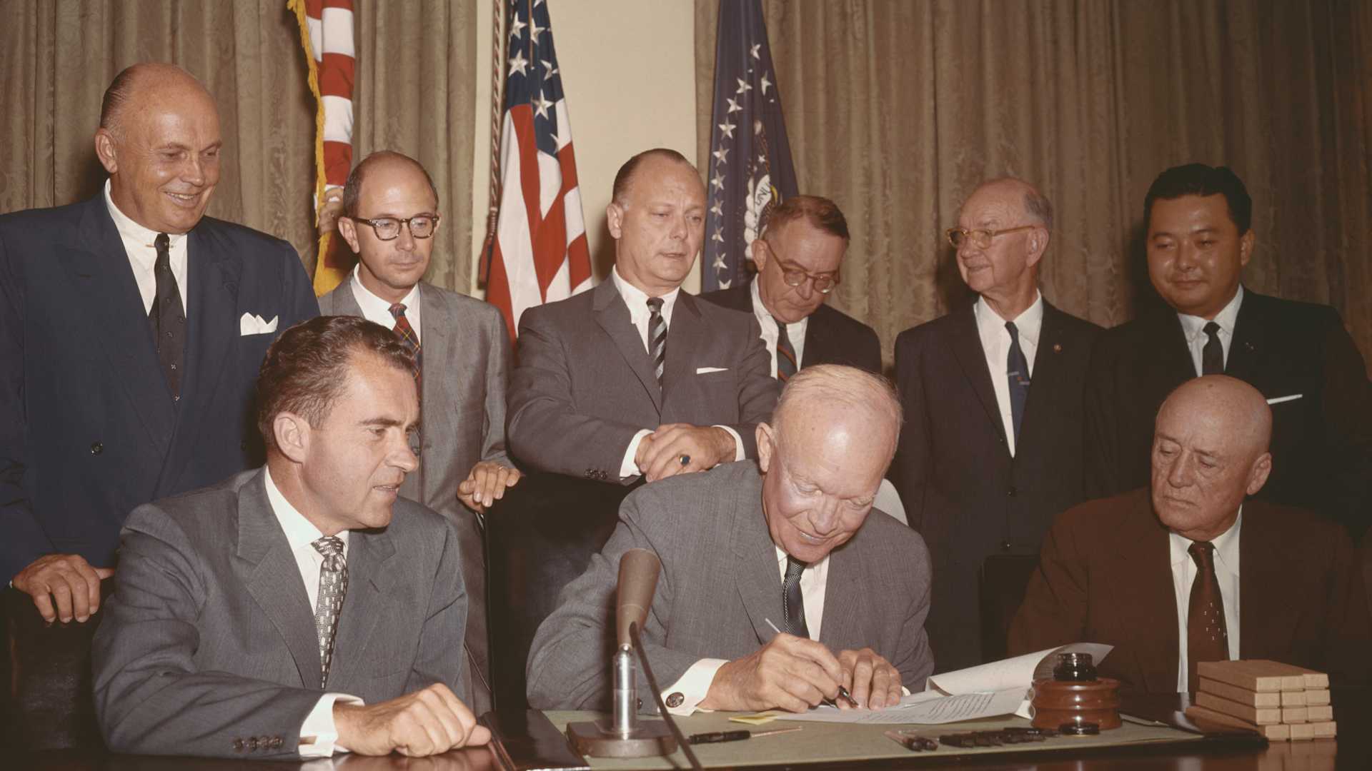 Dwight Eisenhower Signing Hawaii as a State