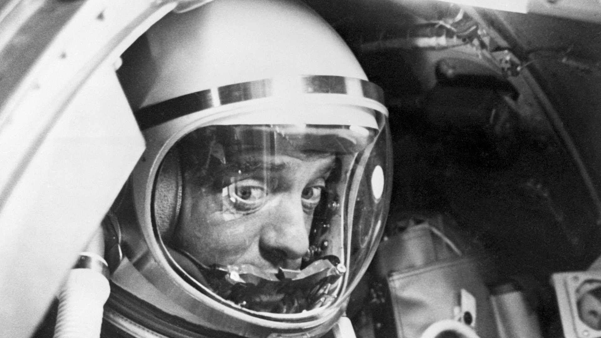 Alan Shepard in a Space Capsule