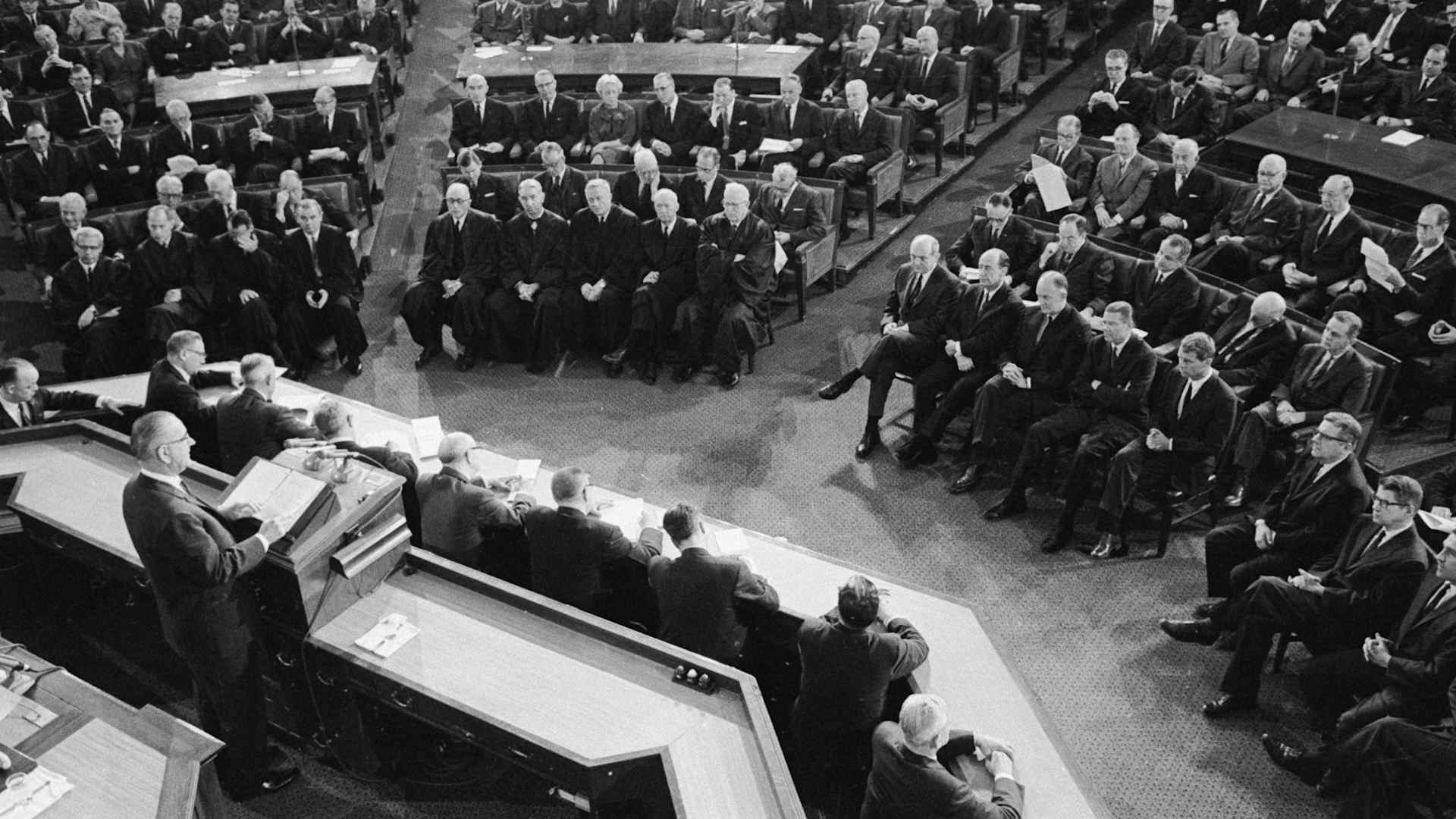 Lyndon Johnson Delivering His State of the Union Message