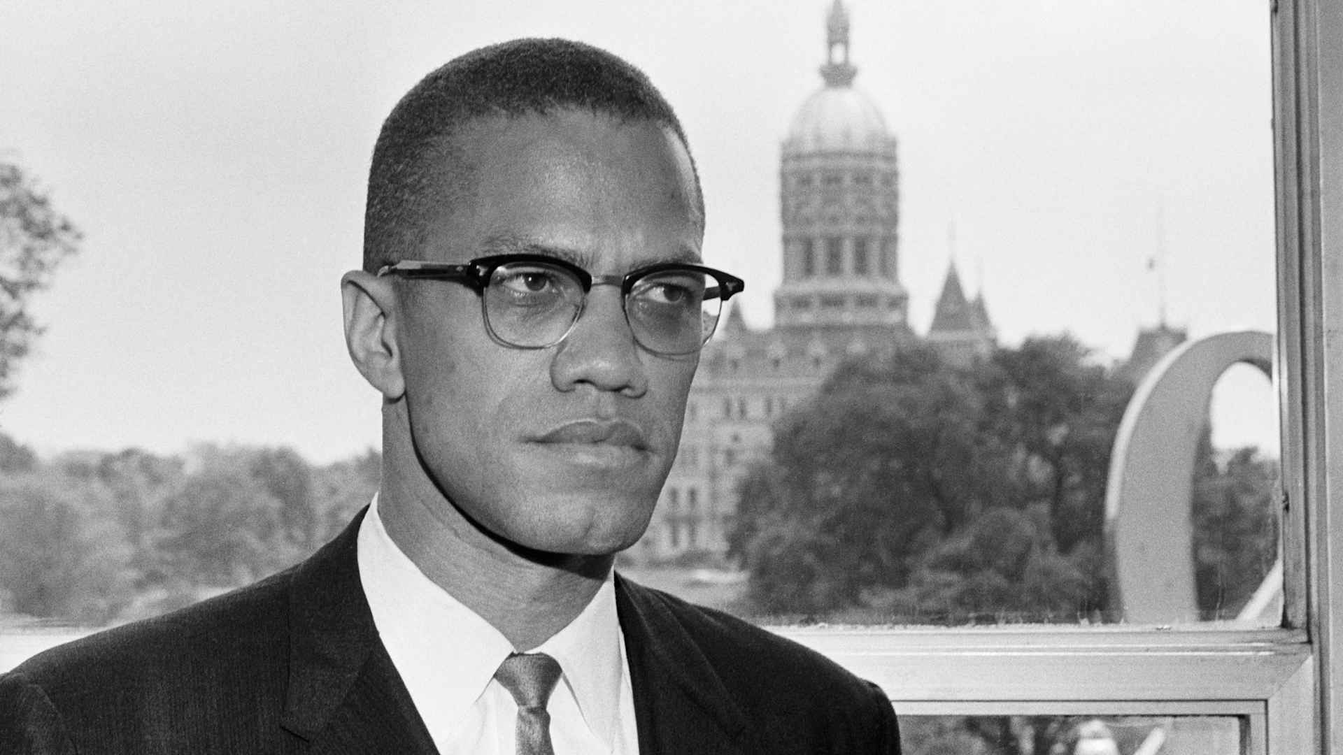 Malcolm X in Front Of Connecticut Capitol Building