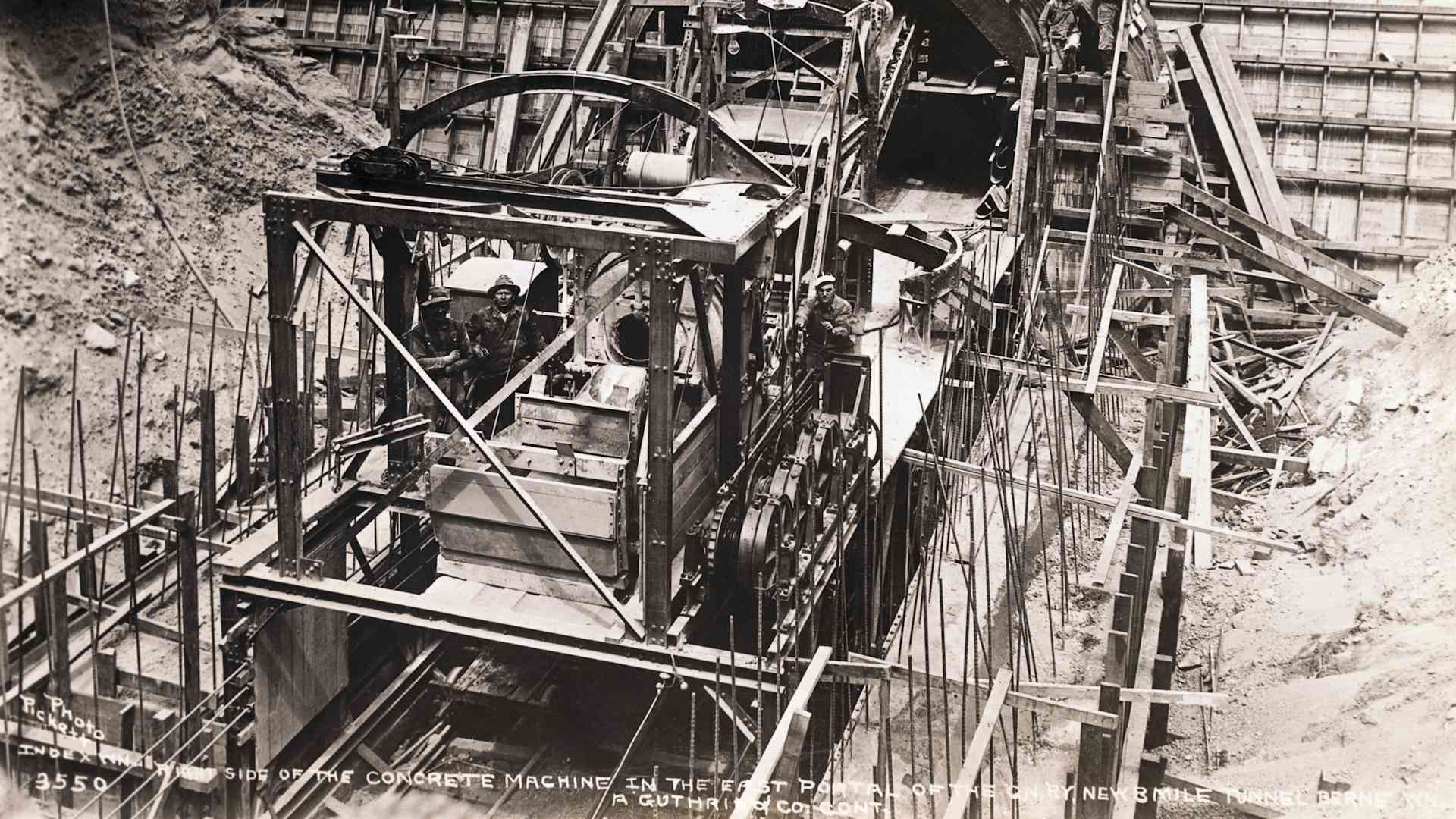 Construction Workers on Dam Building Site