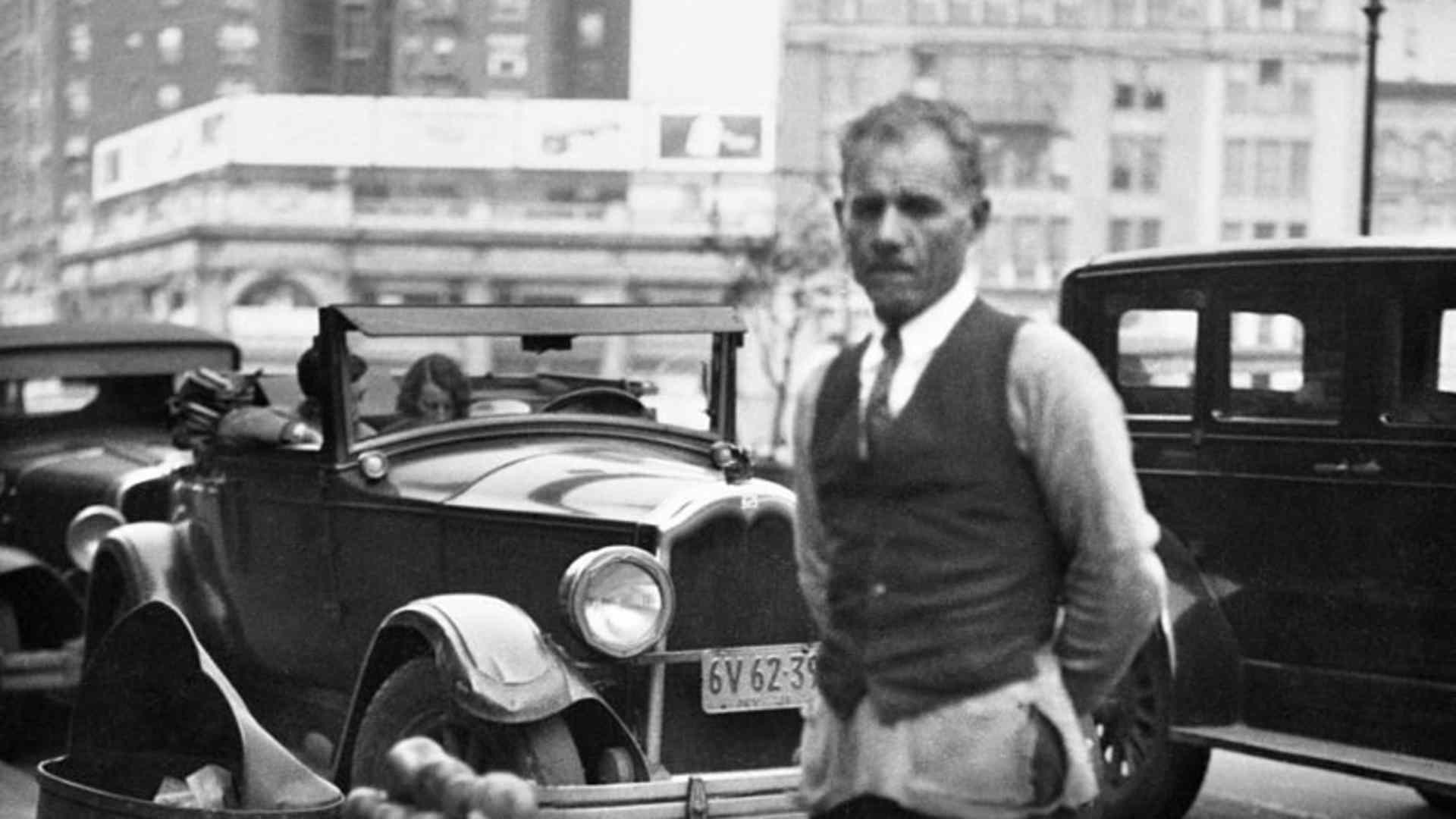An apple seller during the Great Depression.