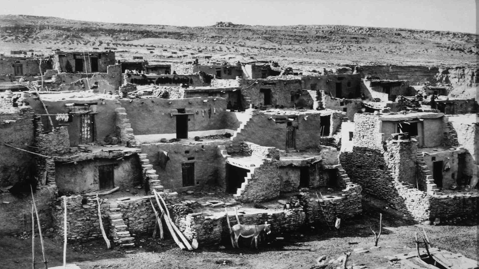 Hopi village of Oraibi, circa 1901. Oraibi is one of the oldest continuously occupied Indigenous communities in North America.
