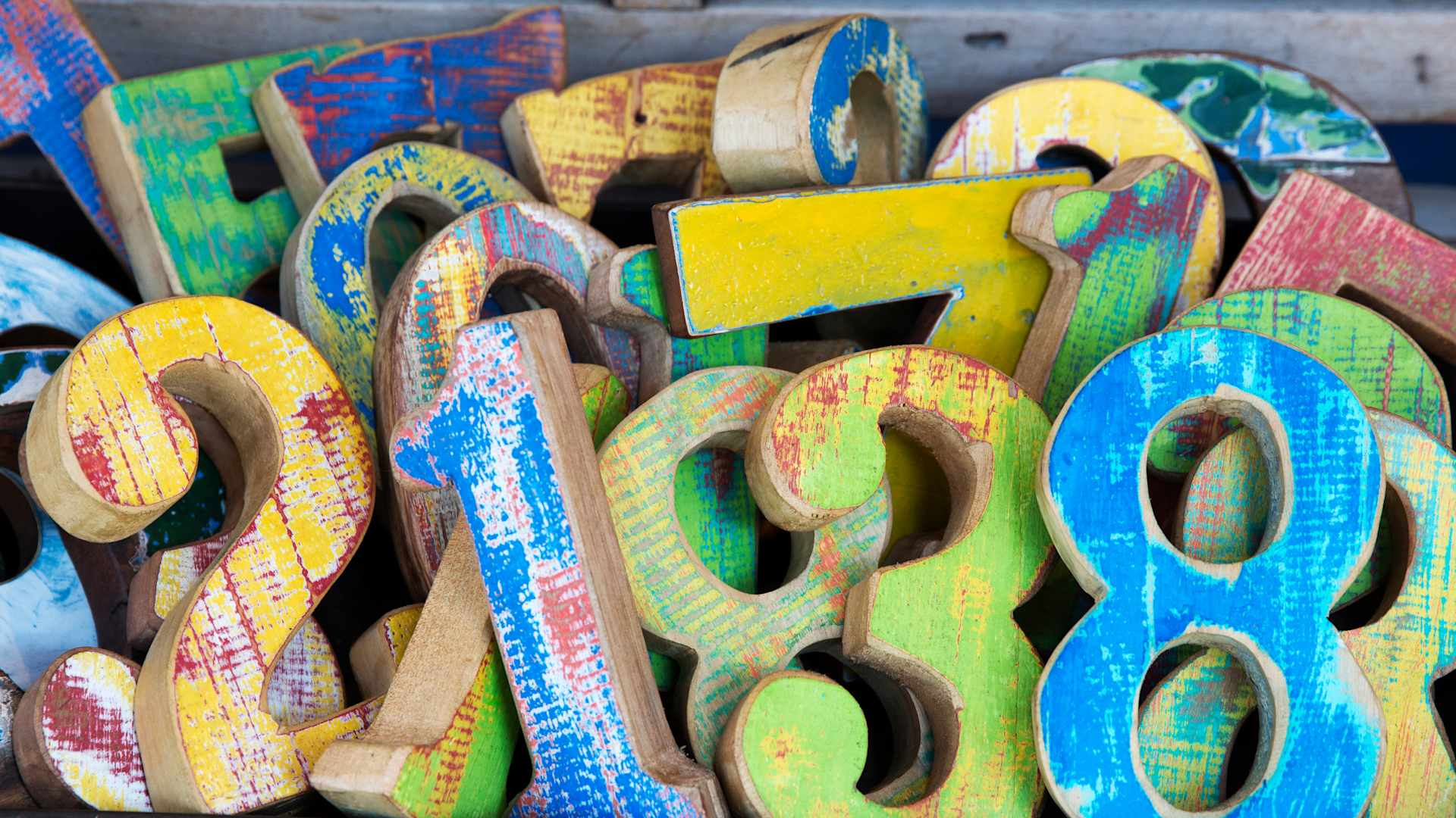 Wooden numbers.