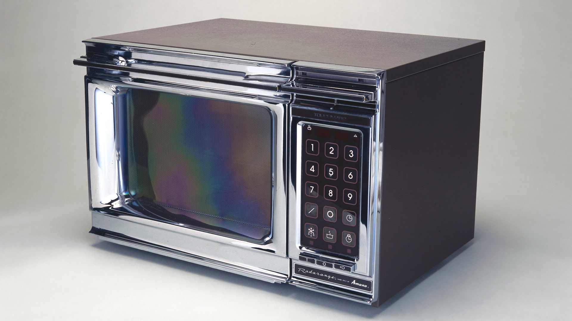 A microwave oven, released in 1978 by Amana Refrigeration Inc.