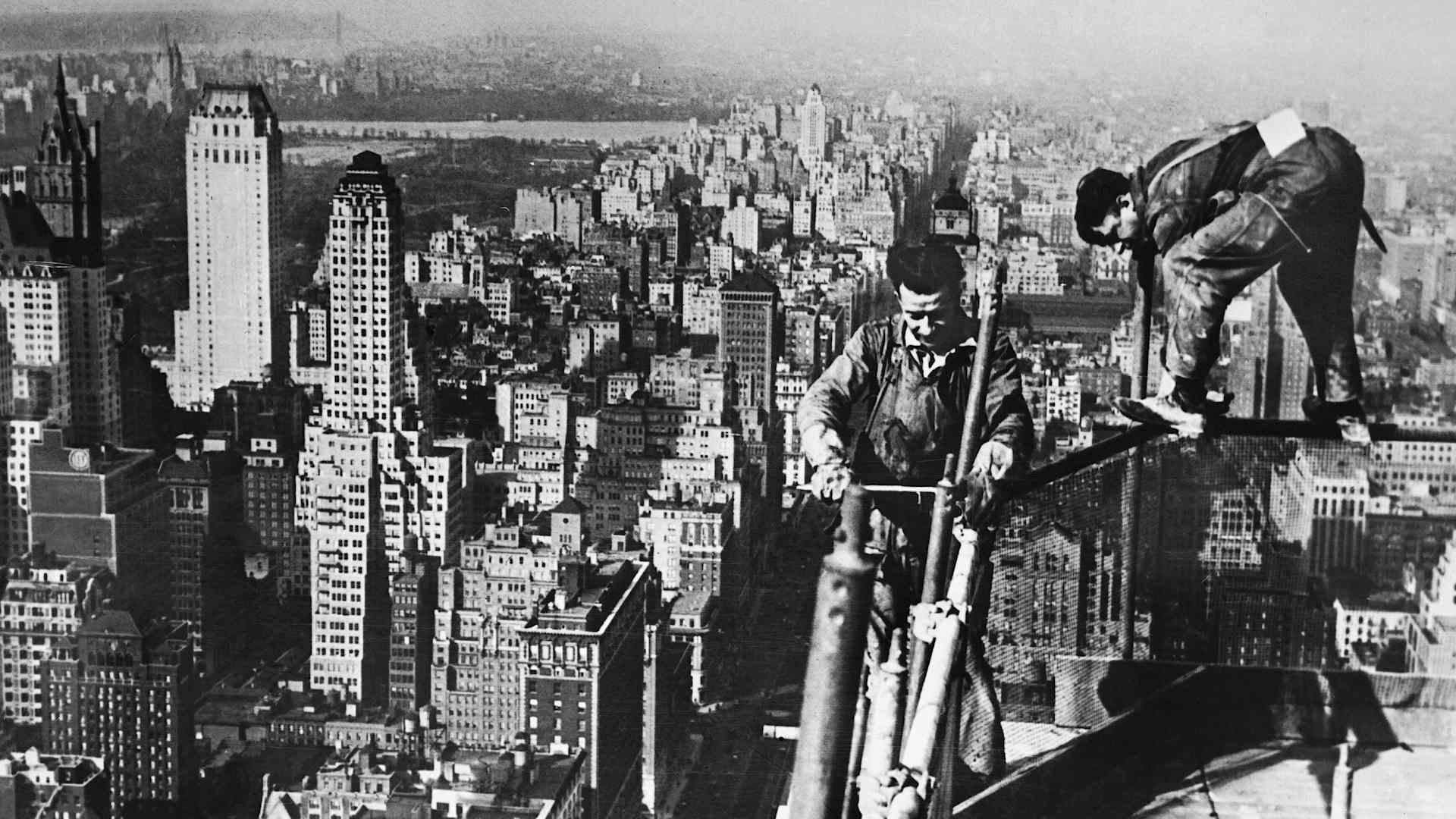 Empire State Building under construction