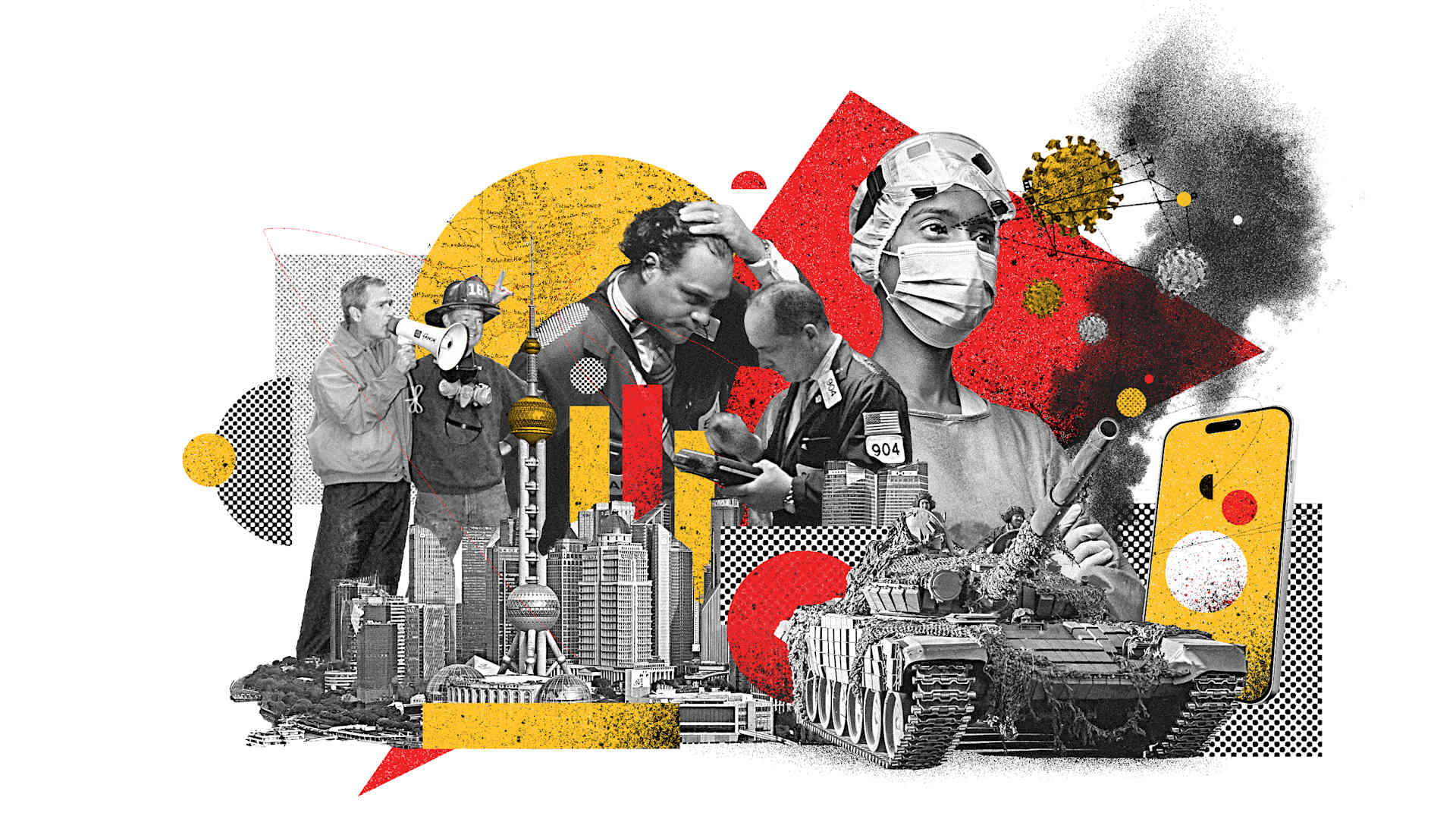 Graphic Collage of 21st Century events for History.com