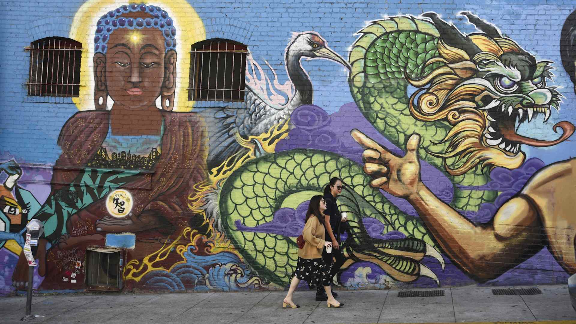 Asian American and Pacific Islander Heritage Month. A mural in San Francisco's Chinatown.
