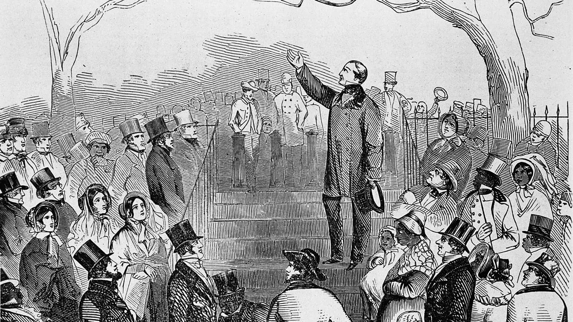 Anti-Slavery Meeting1835: An Anti-Slavery meeting on Boston common showing free Black people amongst the crowd. (Photo by MPI/Getty Images)