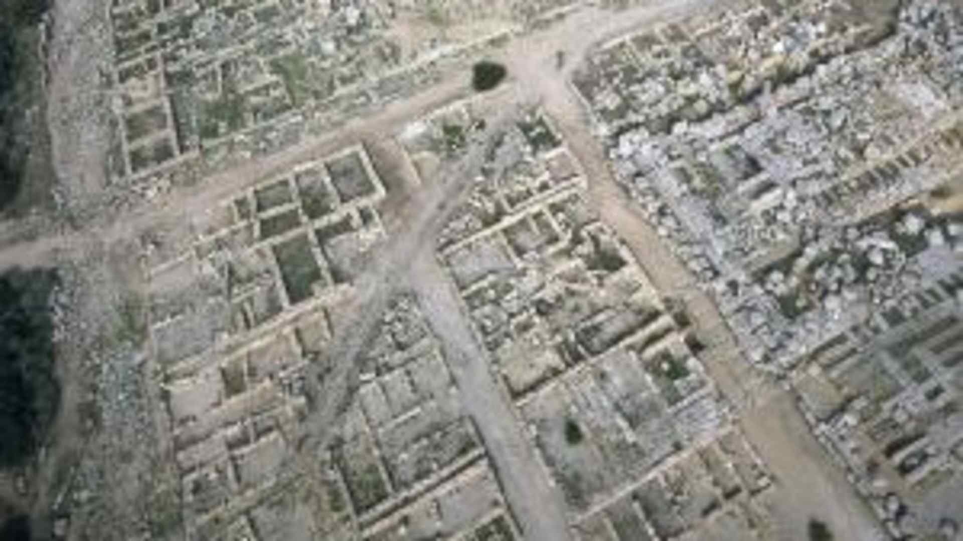 Aerial view of the archaeological site at Selinunte.  (Credit: Folco Quilici/Folco Quilici © Fratelli Alinari/Alinari Archives/Alinari via Getty Images)