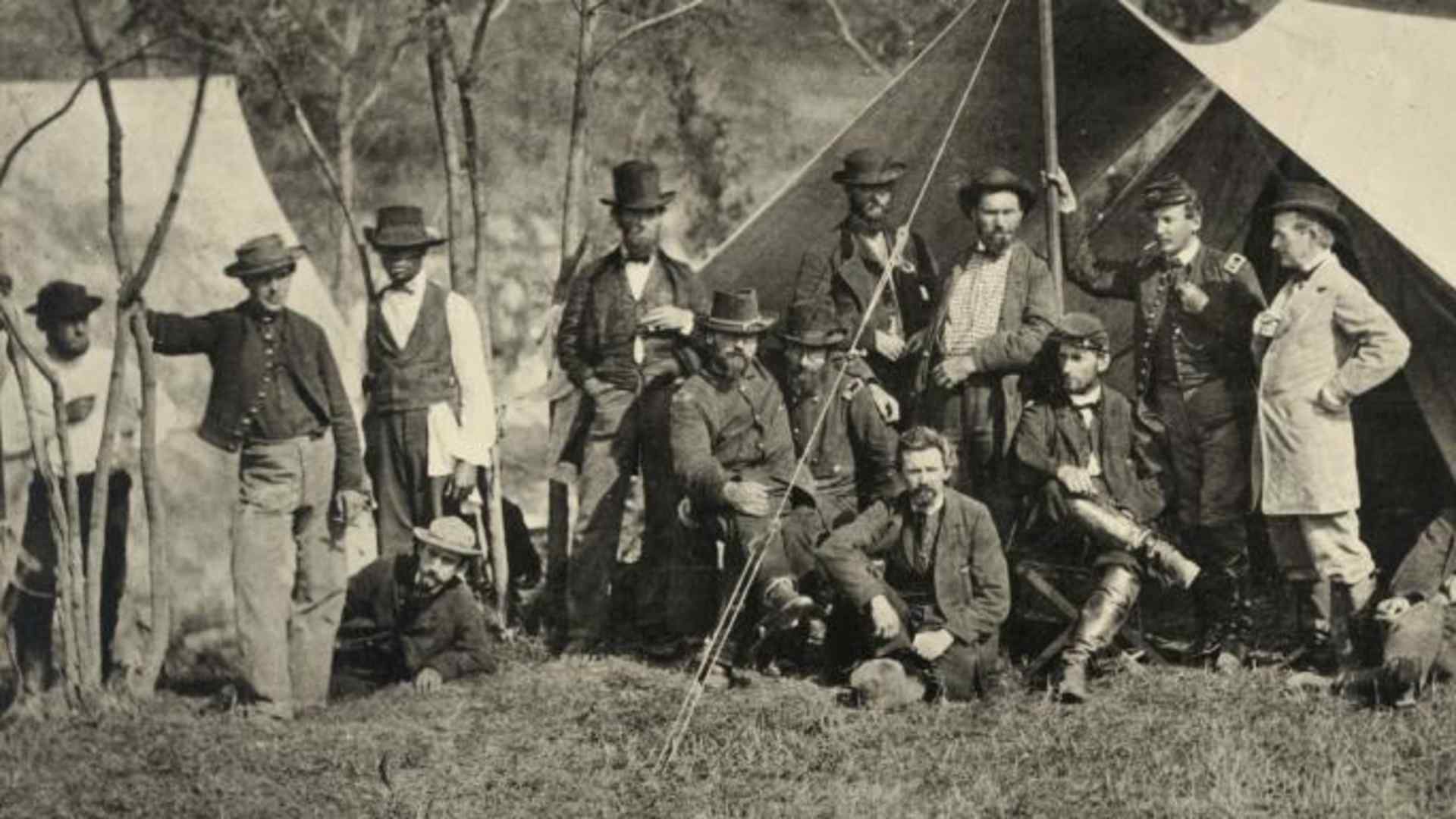 Allan Pinkerton and his agents at Antietam, Maryland, in October 1862. (Credit: PhotoQuest/Getty Images)