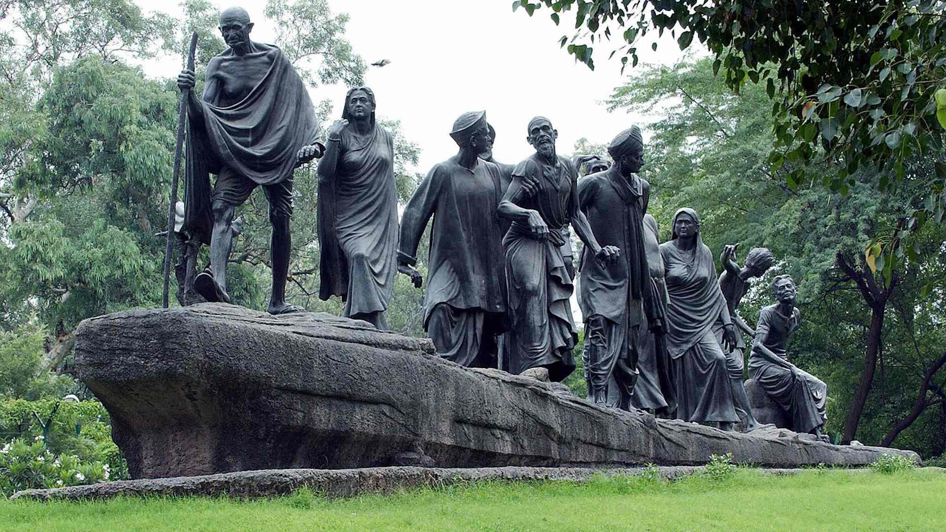 A memorial in India commemorating Gandhi and the Salt March of 1930.