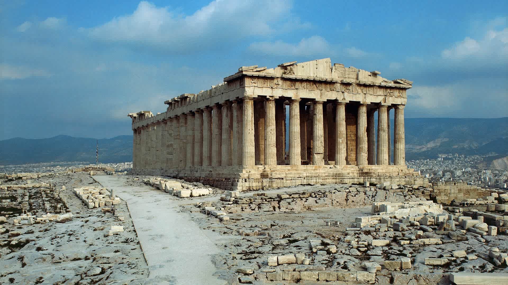 The Parthenon...GREECE - CIRCA 2003: The Parthenon, Acropolis of Athens (Unesco World Heritage List, 1987), Greece. Greek civilisation, 5th century BC. (Photo by DeAgostini/Getty Images)