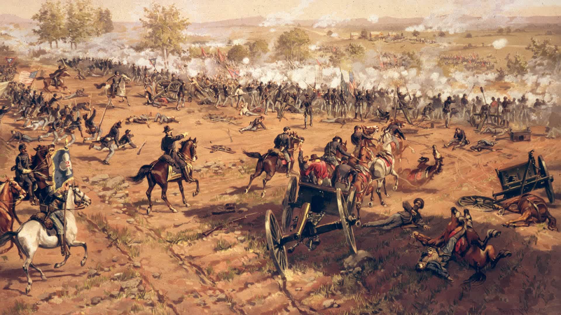 GettysburgJuly 1863: The Battle of Gettysburg in Pennsylvania. The battle took place from July 1 to July 3, 1863. (Photo by MPI/Getty Images)