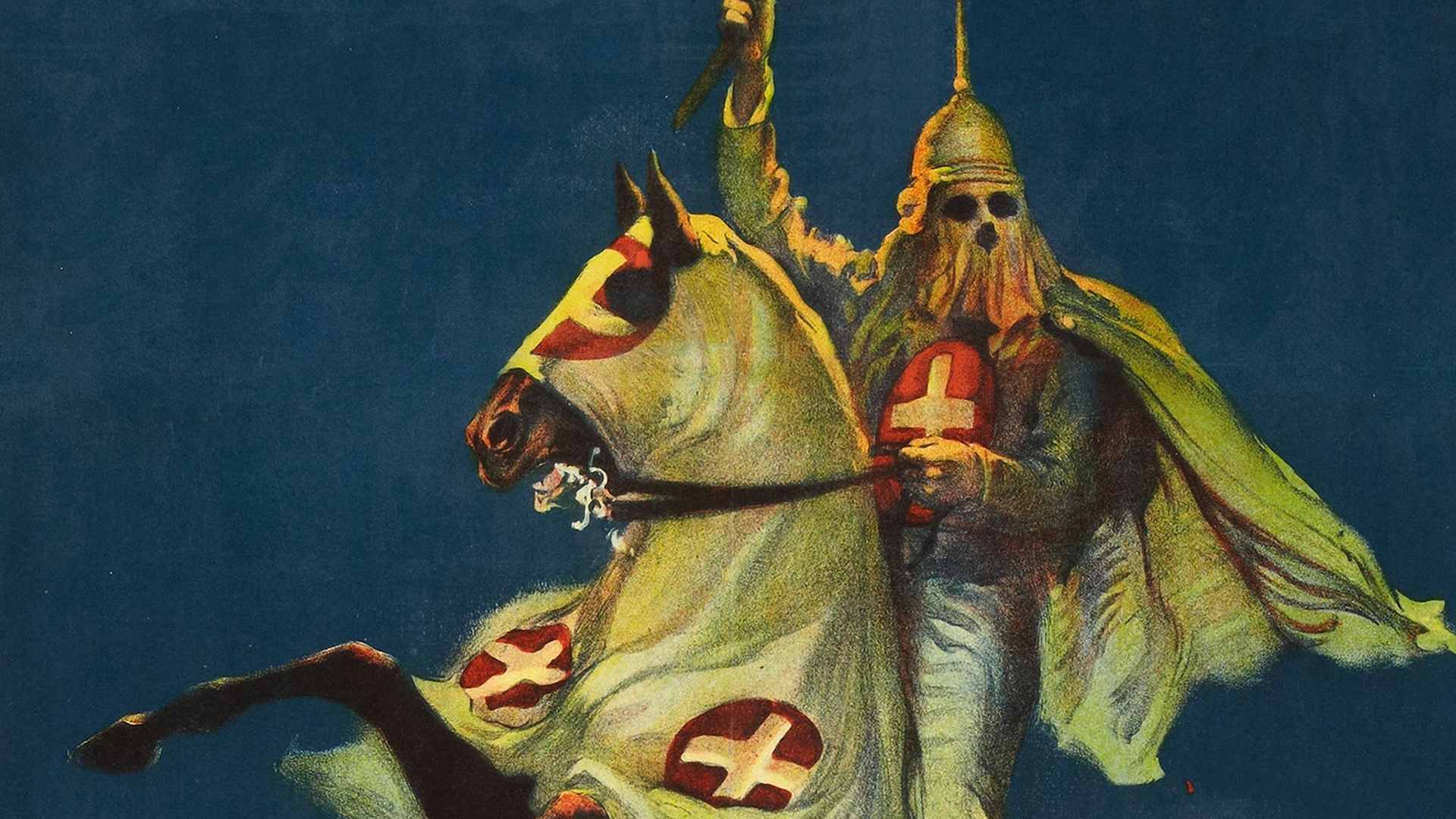 Ku Klux Klan on a poster that advertises the Griffith movie 'The Birth of a Nation,' 1915.