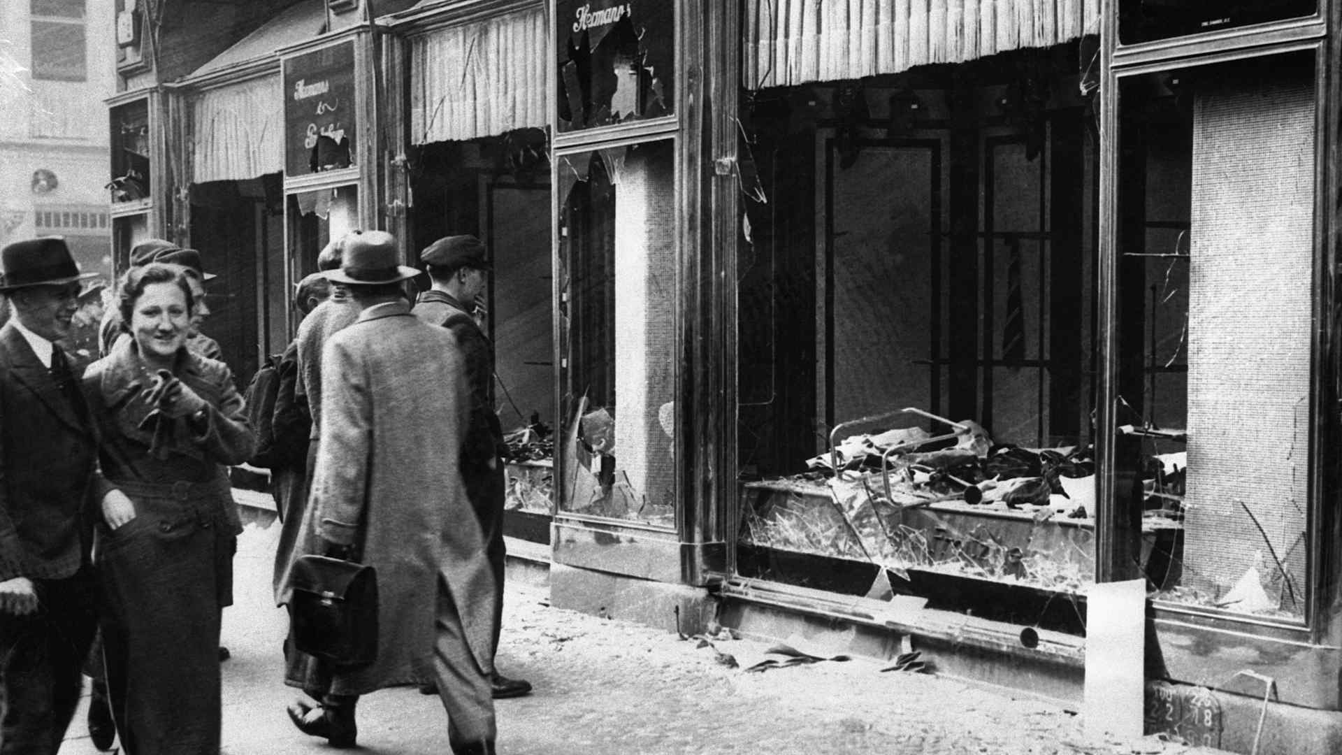 Jewish business destroyed during Kristallnacht, 1938