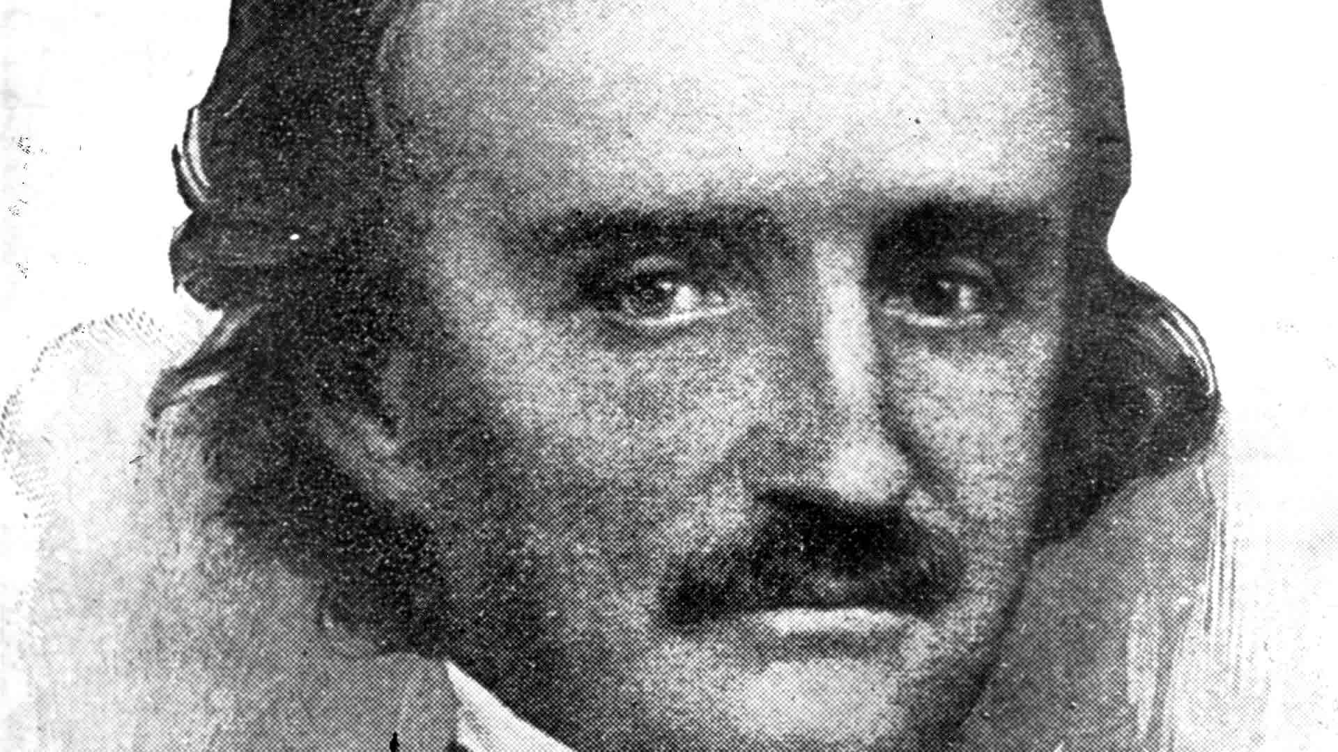 A portrait of Edgar Allan Poe, the American author and poet, 1809-1849.