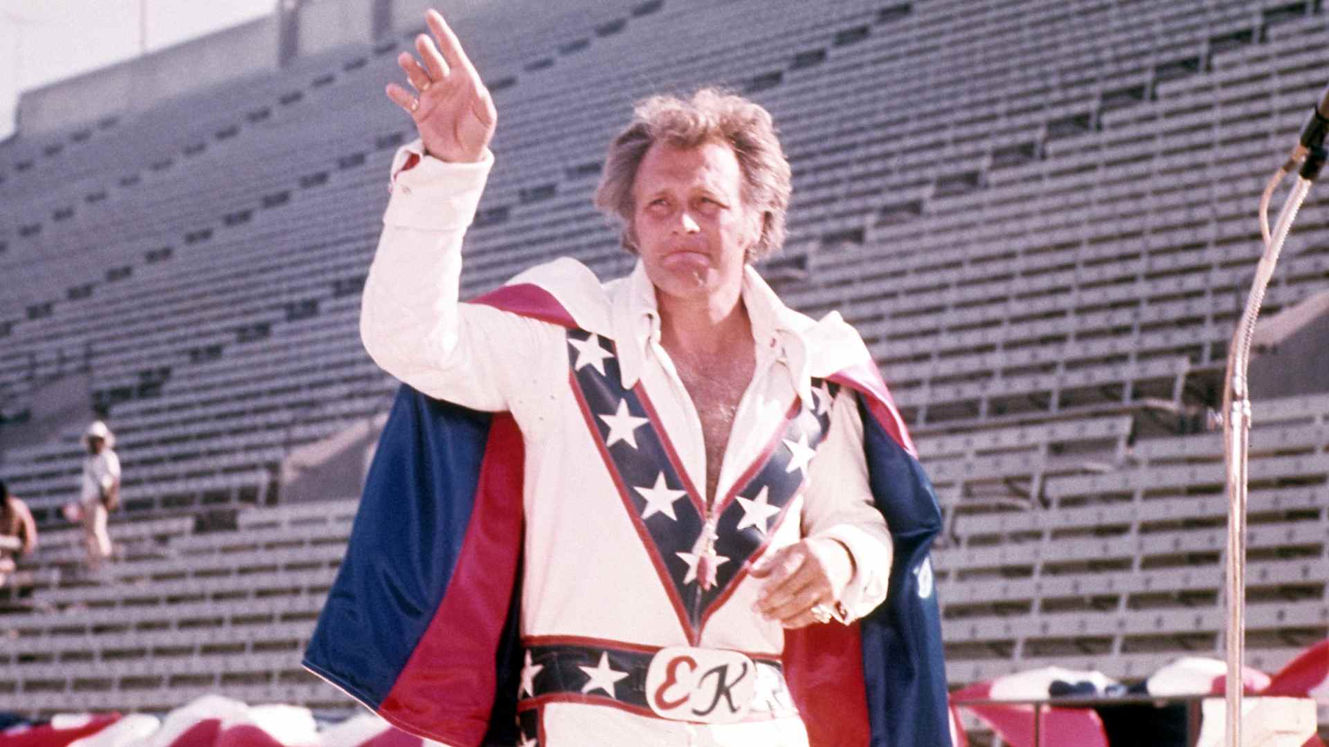 American daredevil and entertainer Evel Knievel, 1976