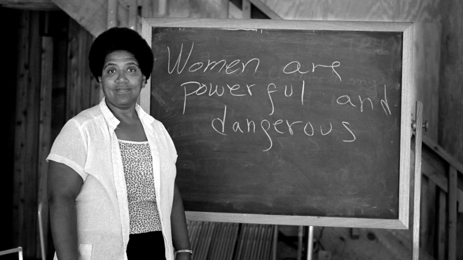 Writer, feminist, poet and civil-rights activist Audre Lorde (1934-1992) poses for a photograph during her 1983 residency at the Atlantic Center for the Arts in New Smyrna Beach, Florida.