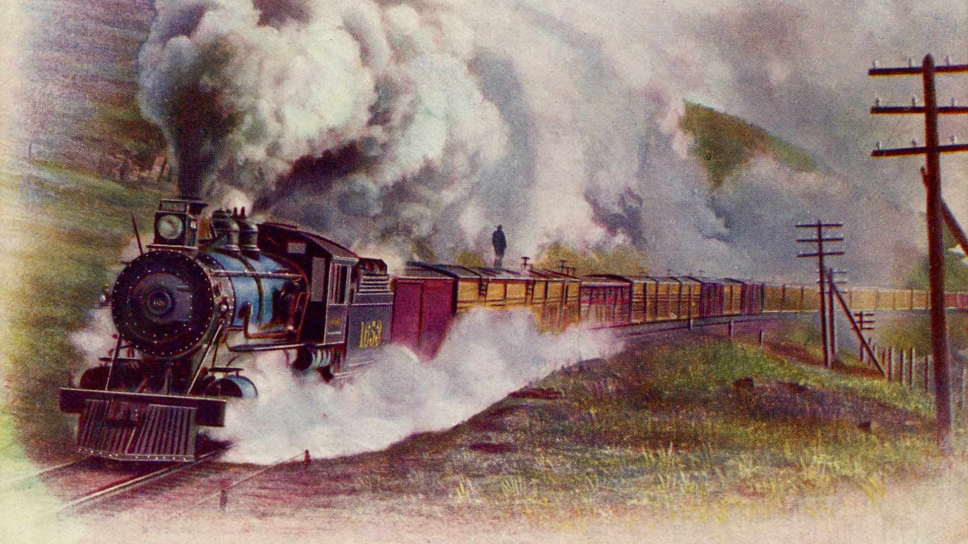 Freight train on the Union Pacific Railroad, USA.