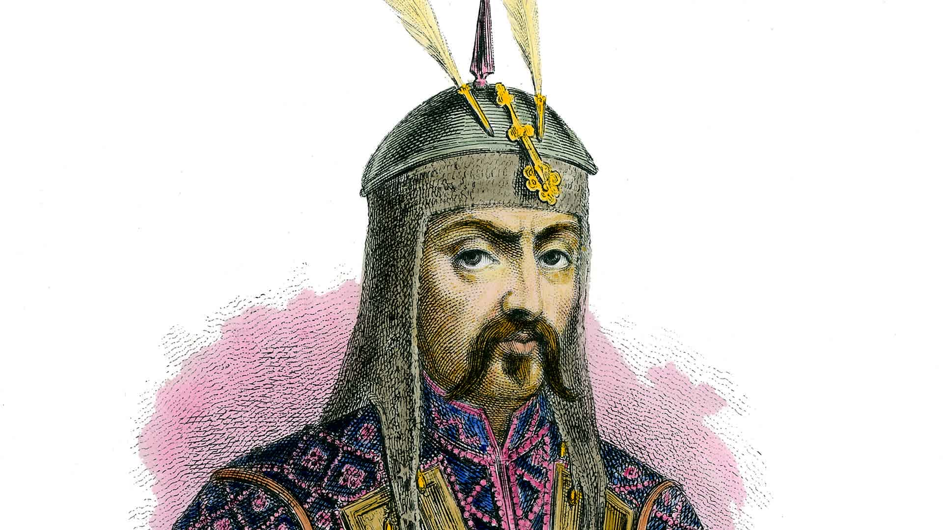 Genghis Khan (1162-1227). Emperor of Mogol EmpireGengis Khan (1162-1227). Emperor of Mogol Empire. Engraving. Colored. (Photo by Leemage/Corbis via Getty Images)