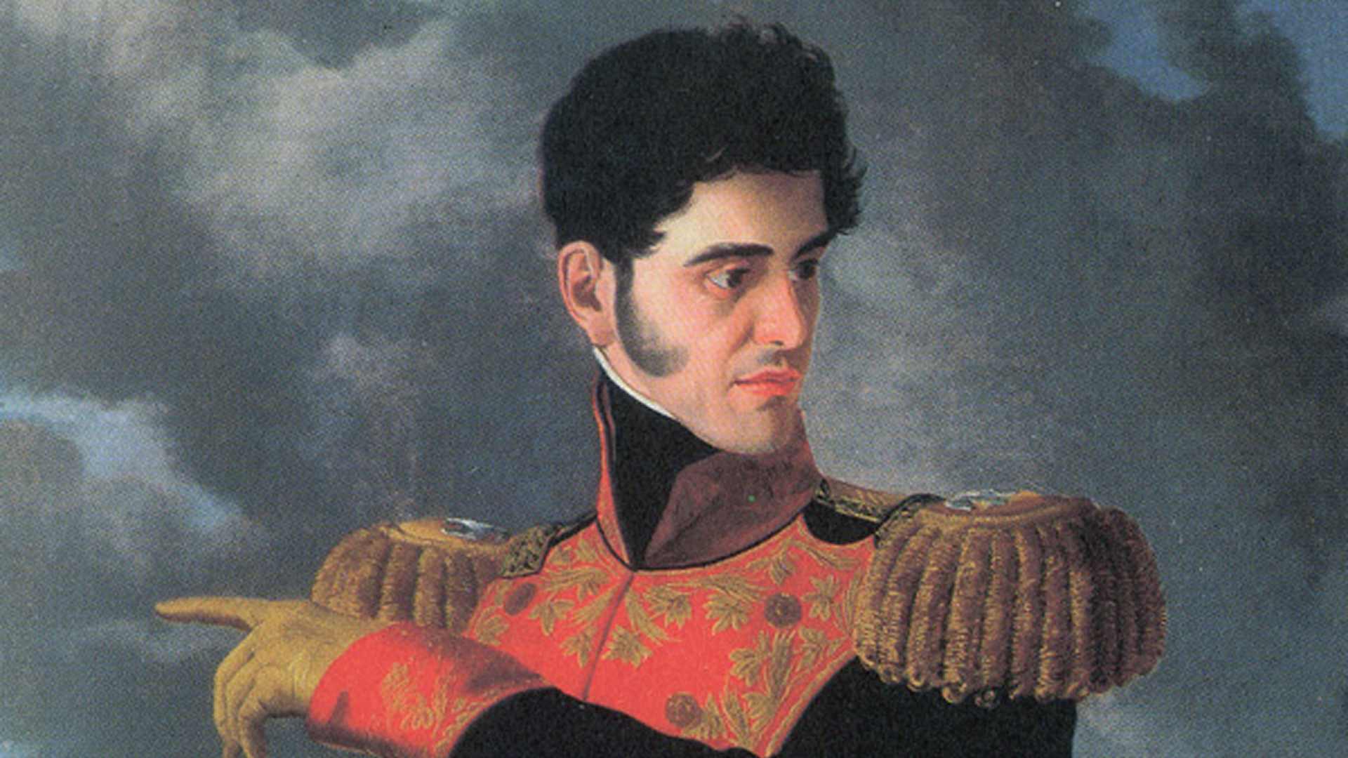 UNSPECIFIED - CIRCA 1822: Antonio Lopez de Santa Anna (1794-1876) Mexican soldier and political leader. In 1822 he declared his loyalty to Augustin de Iturbide and the Republican movement. President of Mexico seven non-consecutive times in 22 years beginning in 1833. Painting of Santa Anna in military uniform with battle in background. (Photo by Universal History Archive/Getty Images)