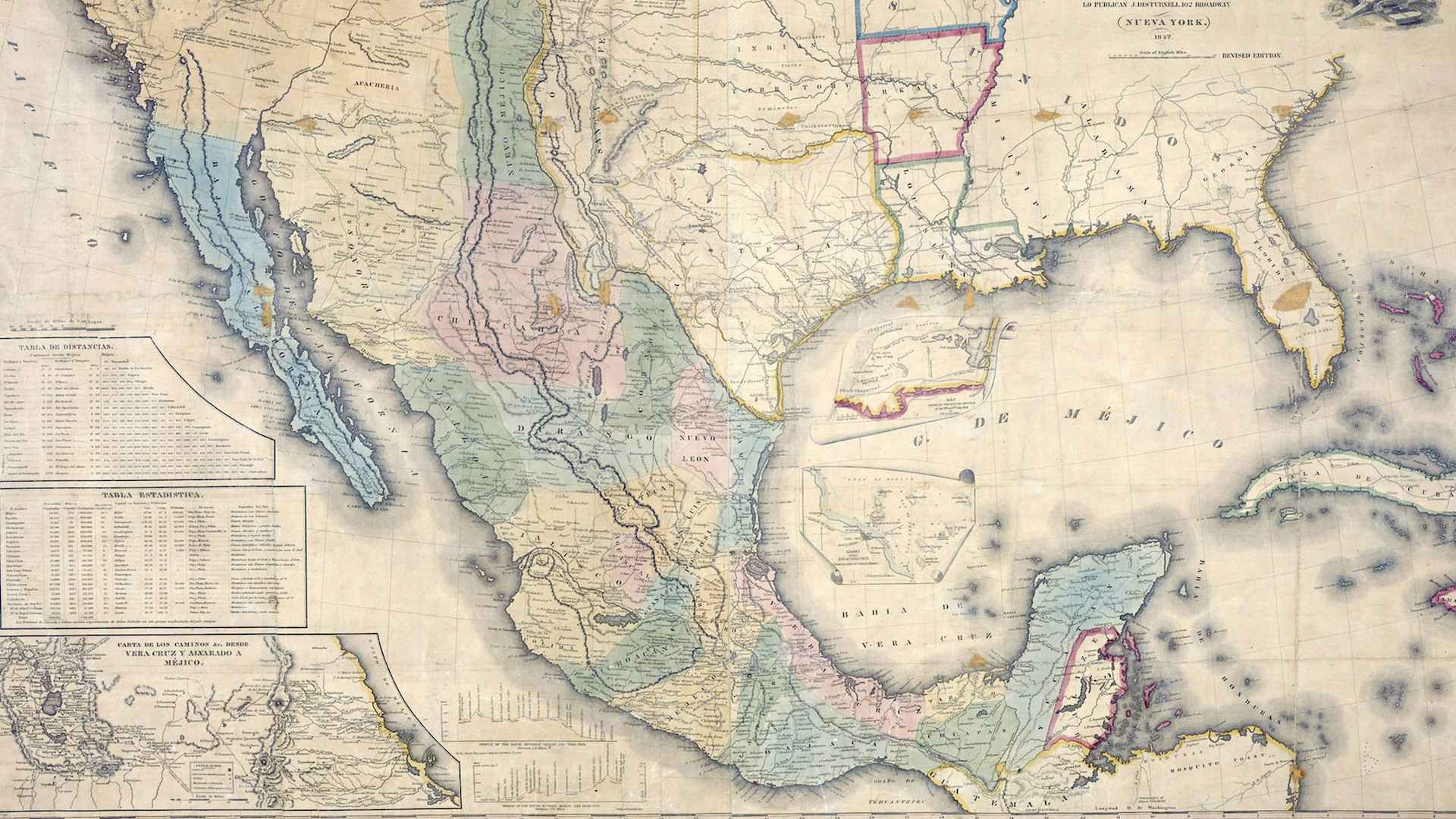 Map of of Mexico, 1847. This was appended to the Treaty of Guadalupe-Hidalgo which ended the Mexican American War (1846-1848