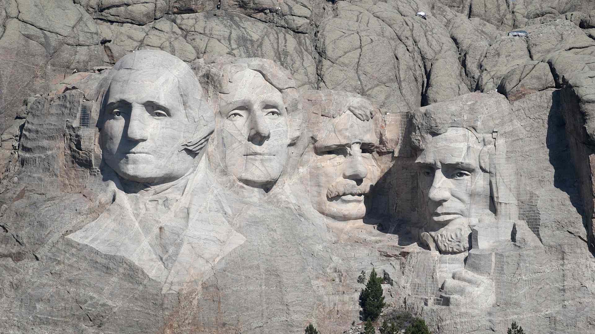 KEYSTONE, SOUTH DAKOTA - JULY 02: The busts of U.S. presidents George Washington, Thomas Jefferson, Theodore Roosevelt and Abraham Lincoln tower over the Black Hills at Mount Rushmore National Monument on July 02, 2020 near Keystone, South Dakota. President Donald Trump is expected to visit the monument and speak before the start of a fireworks display on July 3. (Photo by Scott Olson/Getty Images)