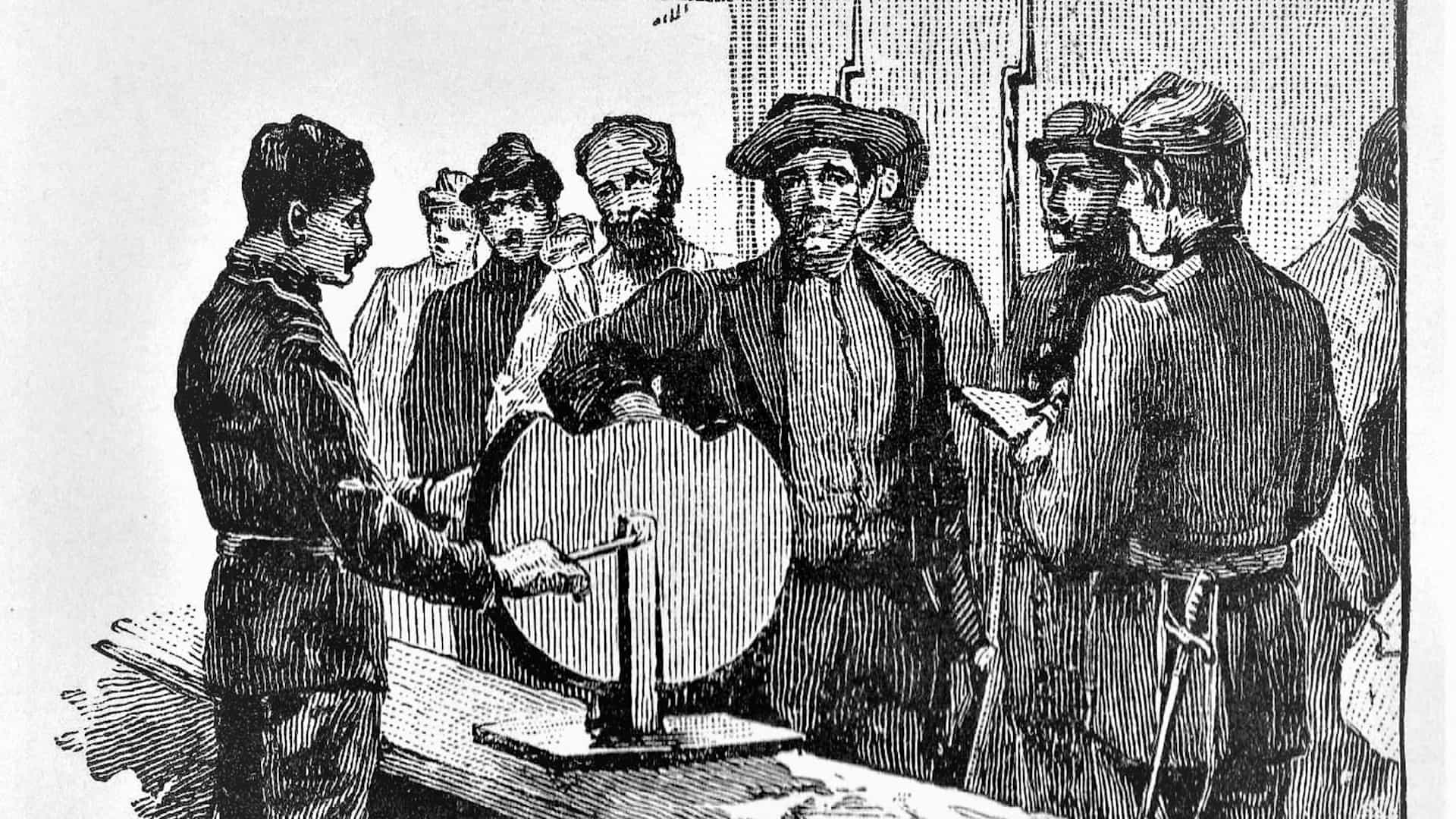 By 1863 the time had expired for men to enlist in the Union army. There was fear the Confederate army would march North. The draft was reinstituted and some New Yorkers rioted against it. Illustration published in The New Eclectic History of the United States by M. E. Thalheimer (American Book Company; New York, Cincinnati, and Chicago) in 1881 and 1890. Copyright expired; artwork is in Public Domain.