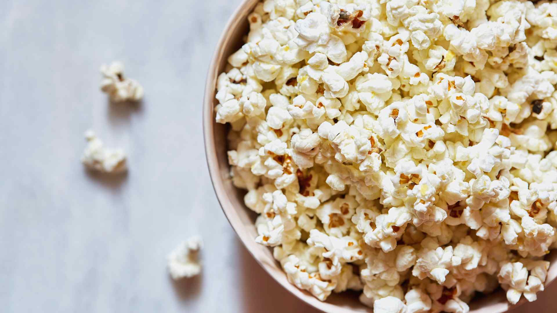 A bowl of popcorn.