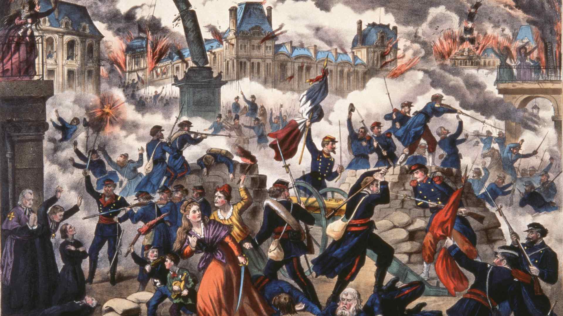 The assault on Paris during the 'Bloody Week', during the Paris Commune, in May 1871, France.