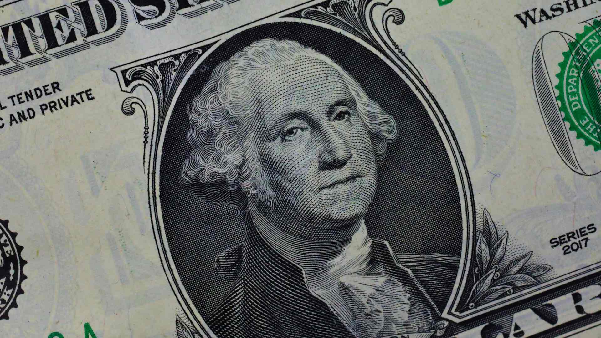 Money. Closeup on a U.S. dollar bill.