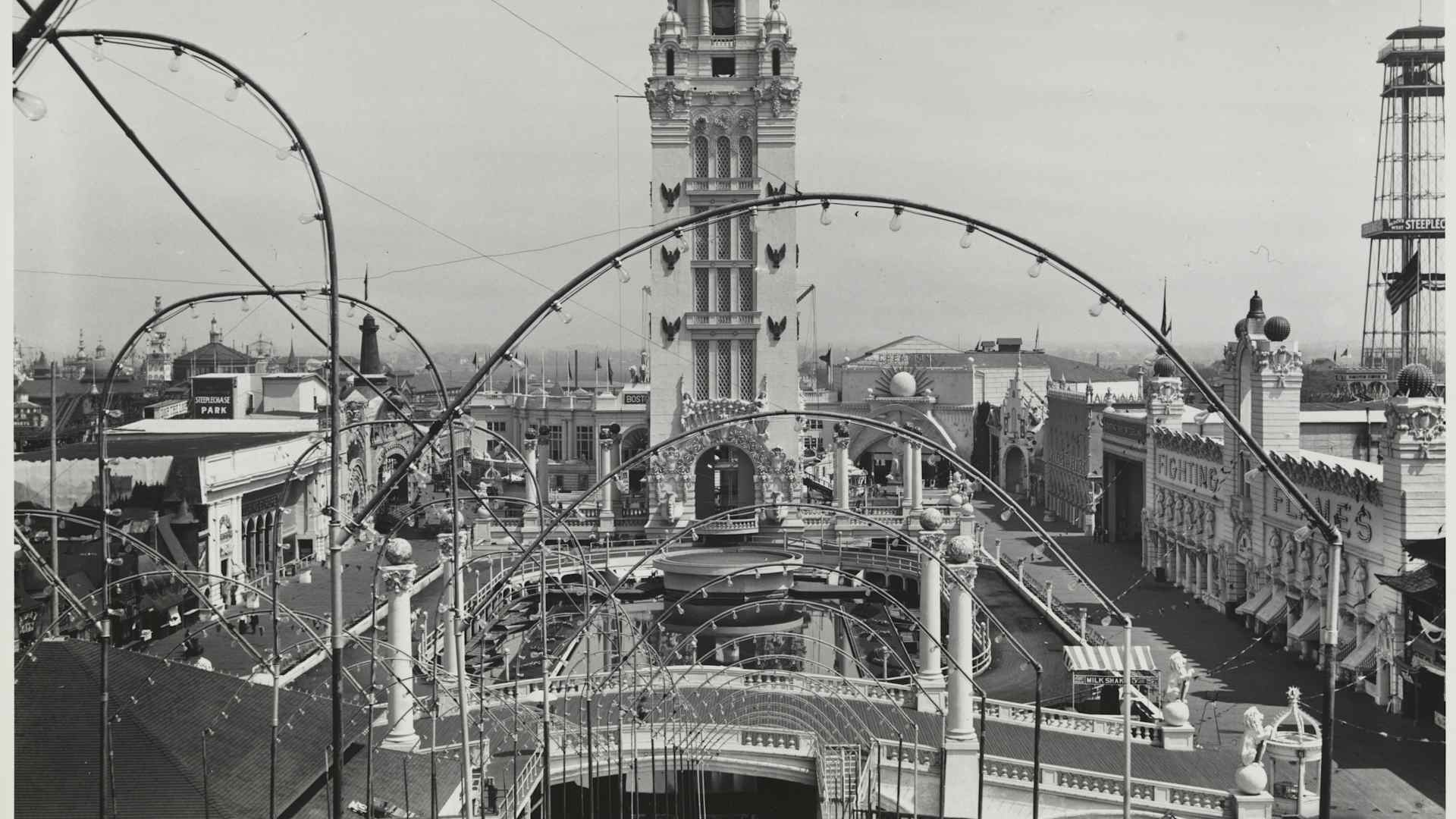 UNITED STATES - JULY 10: Daytime view looking over Dreamland in Coney Island. Coney Island Amusement Park (New York, N.Y.)