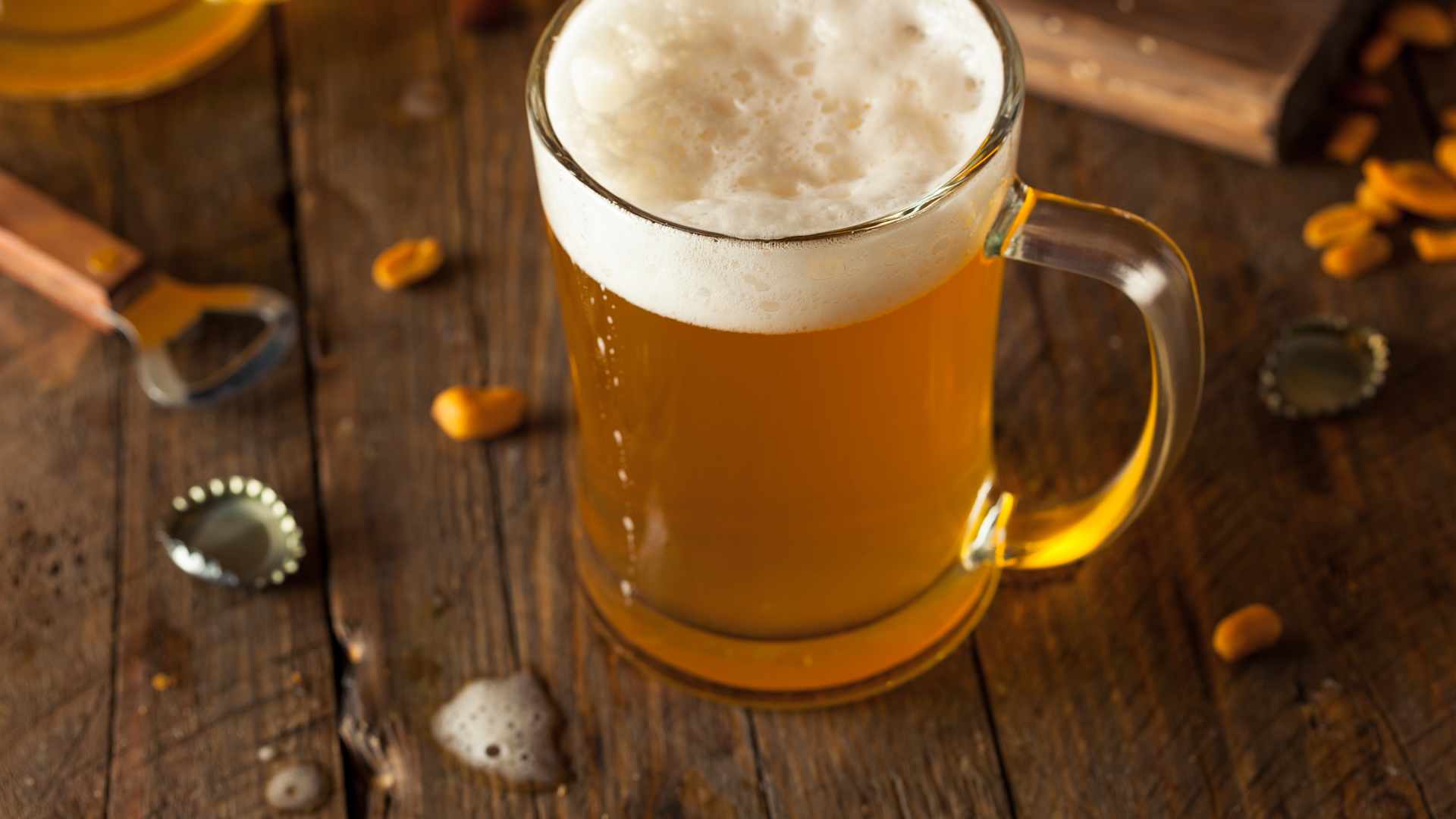 Golden Beer in a Glass Stein for Beer Fest