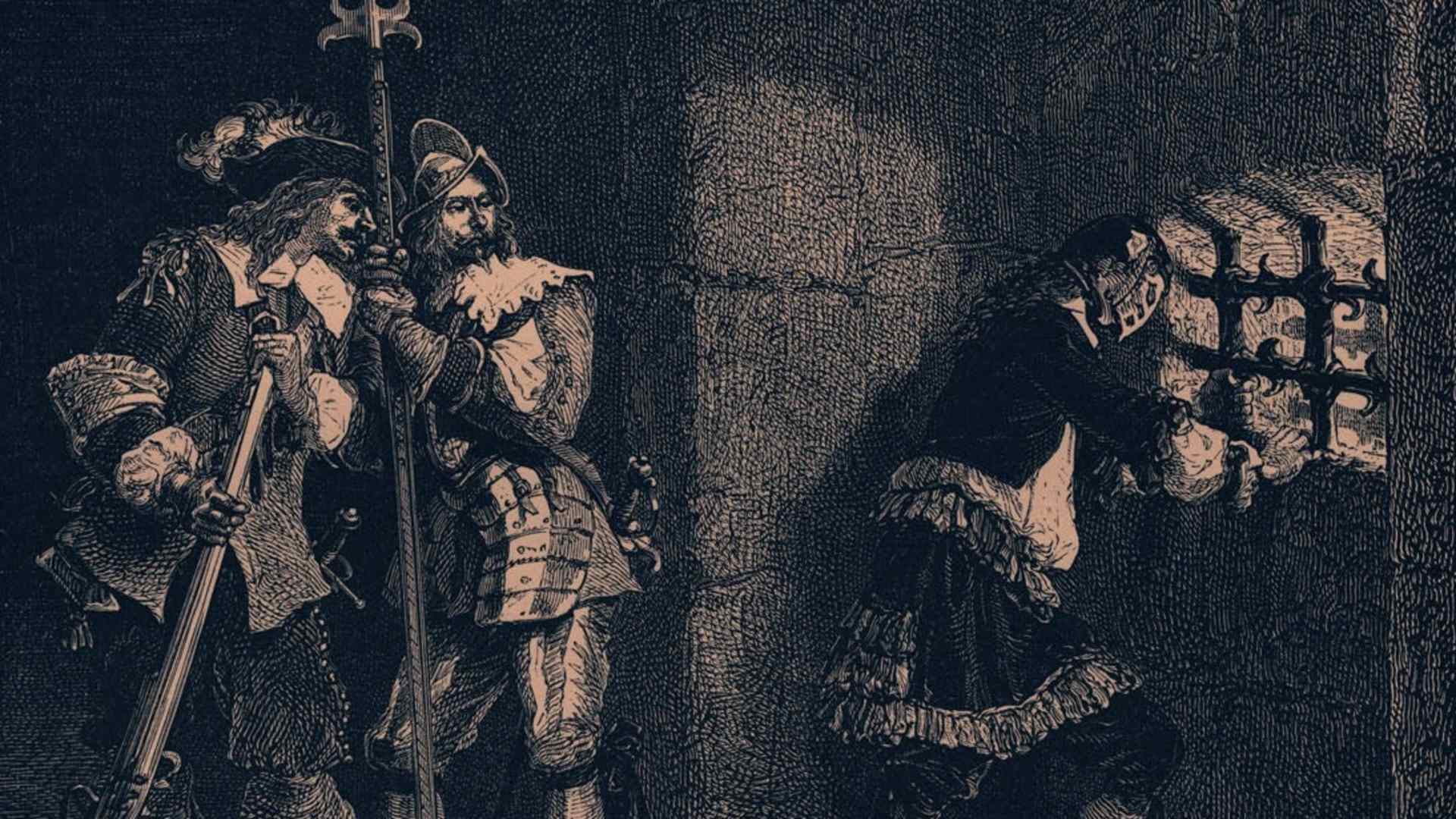 The Man in the Iron Mask (died November 1703) was a prisoner who was held in a number of jails, including the Bastille and the Chateau d'If, during the reign of Louis XIV of France. The legend features in 'The Vicomte de Bragelonne' by Alexandre Dumas. (Photo by Culture Club/Getty Images)