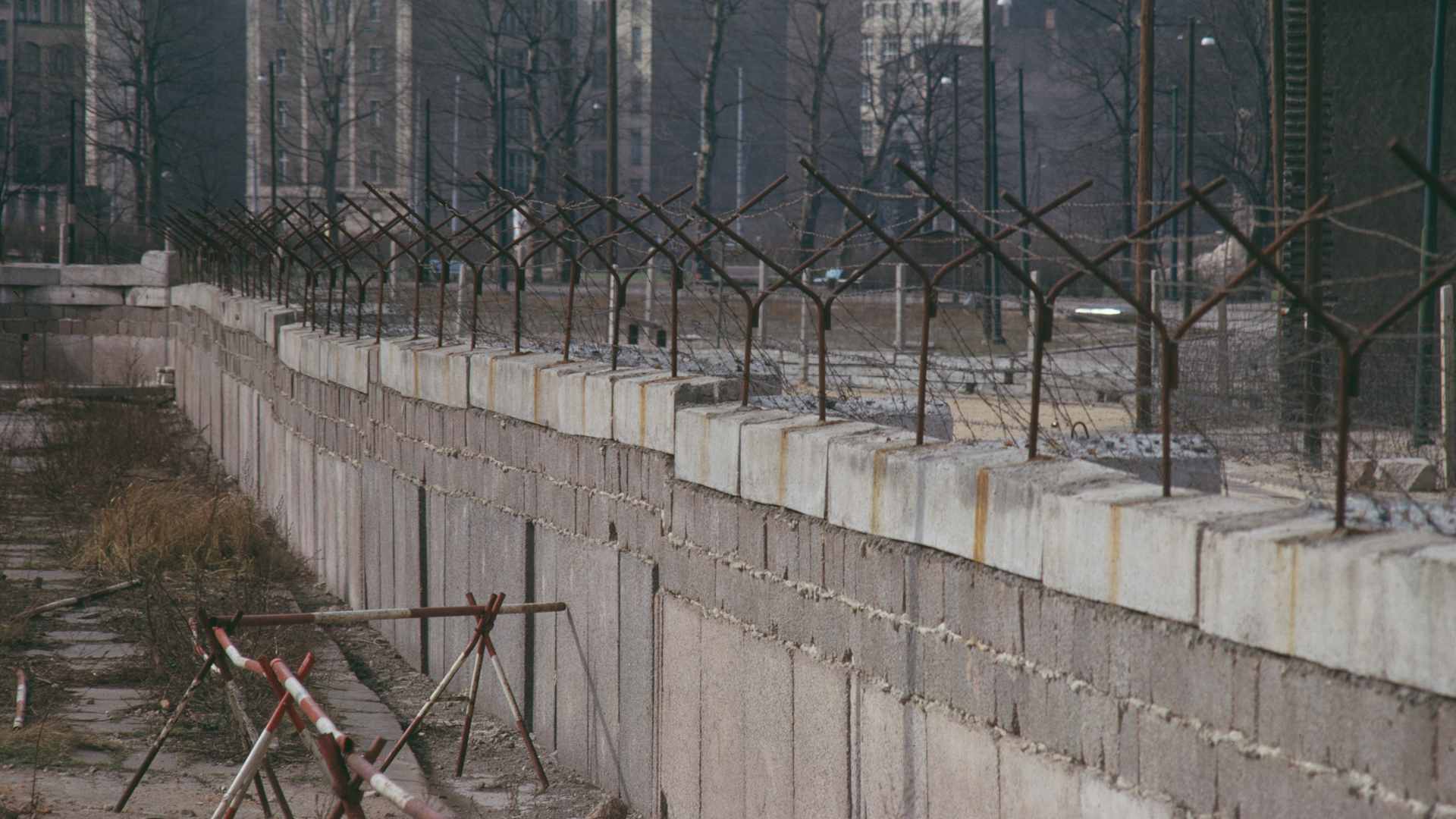 The Berlin Wall in Berlin, Germany, circa 1965.