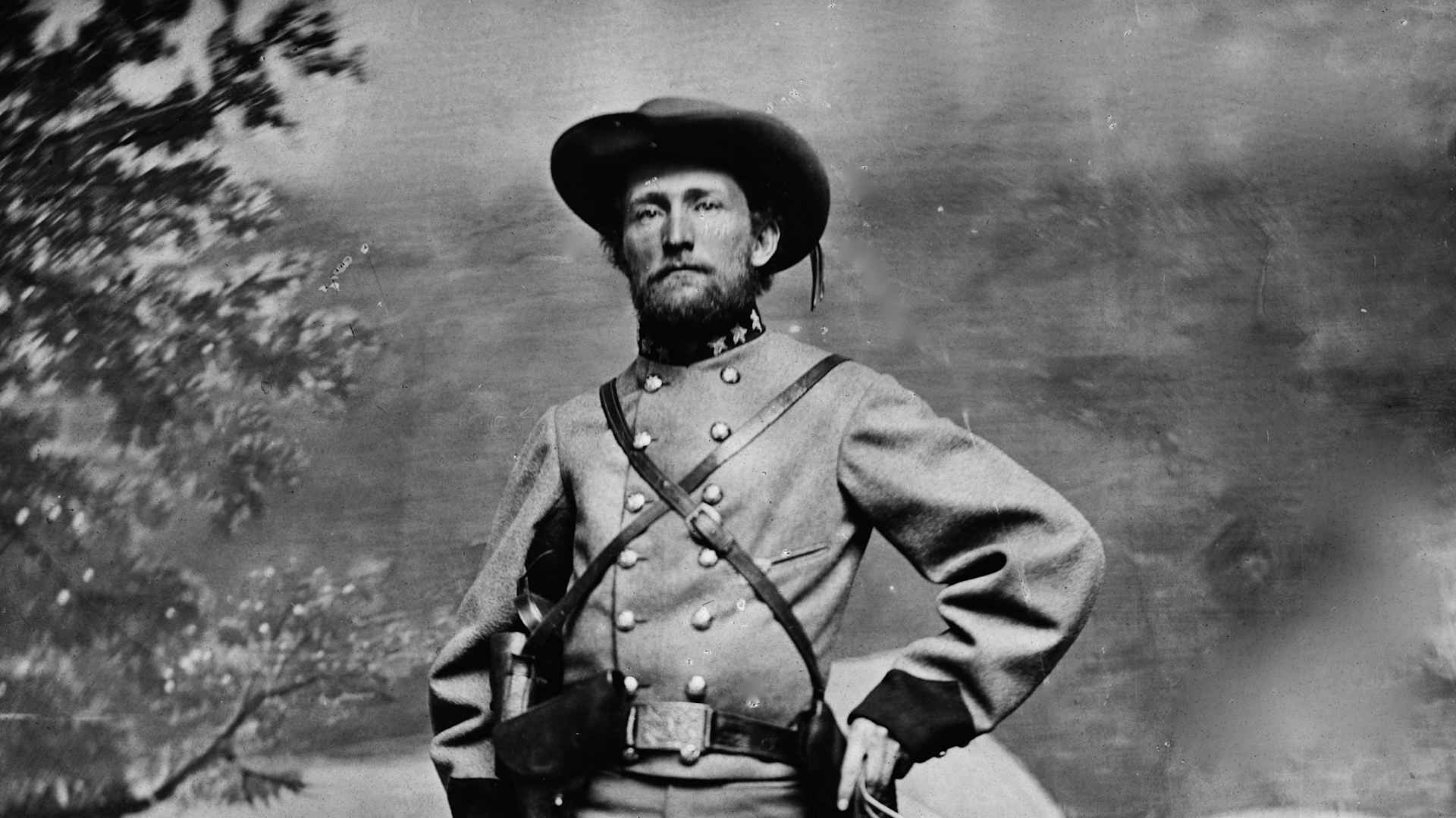 Portrait of John Singleton Mosby, the 'Gray Ghost,' who was a Confederate cavalry battalion commander, 1864. (Photo by Buyenlarge/Getty Images)