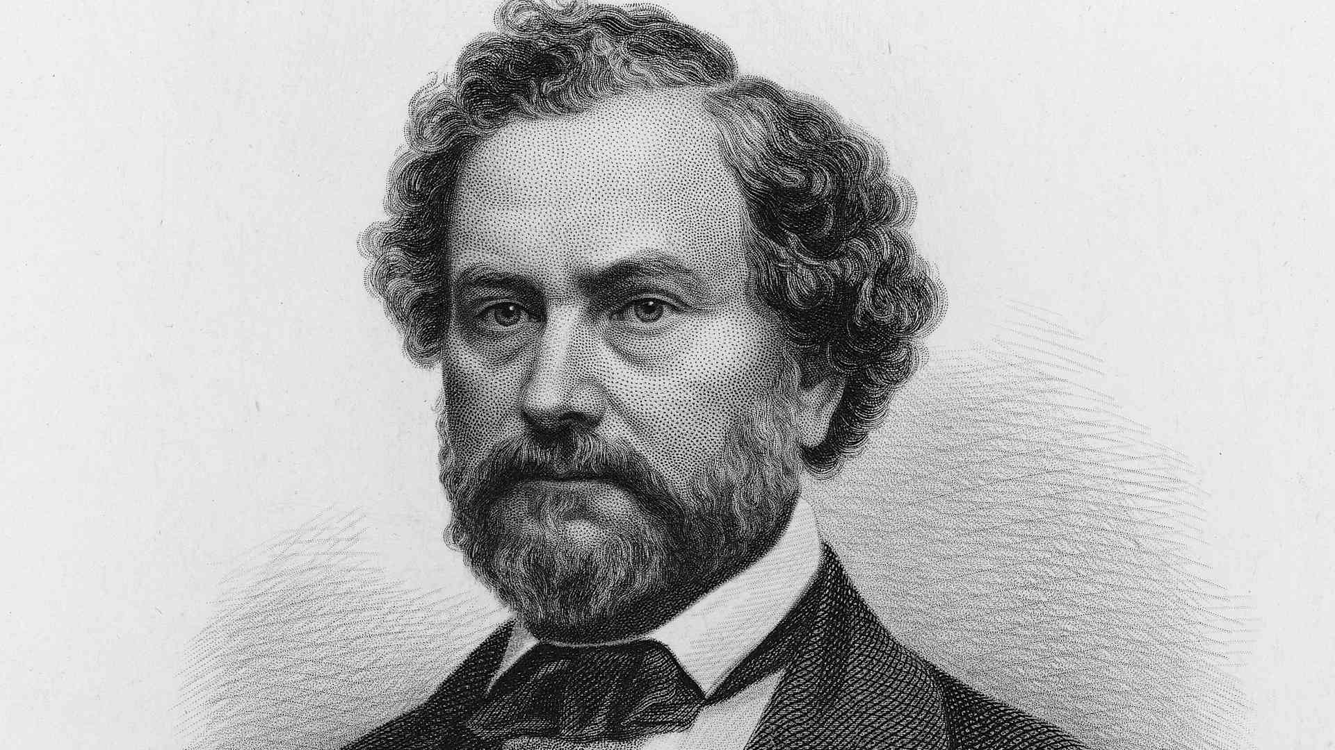Portrait of American inventor Samuel Colt (1814 - 1862), the first man to patent the design for a revolver, which was adopted for the U.S. Army, circa 1860.