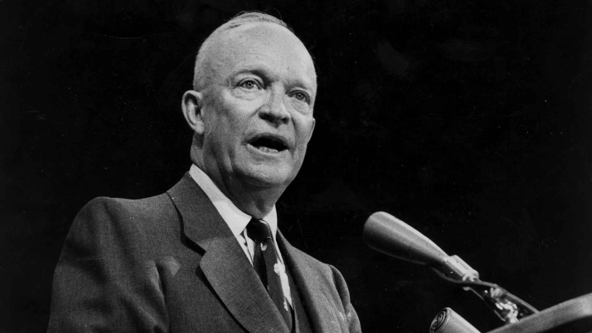Dwight D Eisenhower (1890 - 1969) the 34th President of the United States of America. Original Publication: Picture Post - 8718 - They Still Like Ike - pub. 1956