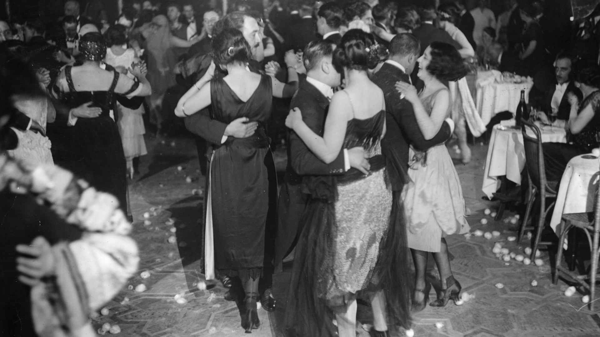 January 1922: A Roaring Twenties-era Carnival on the roof garden at the Criterion in London.
