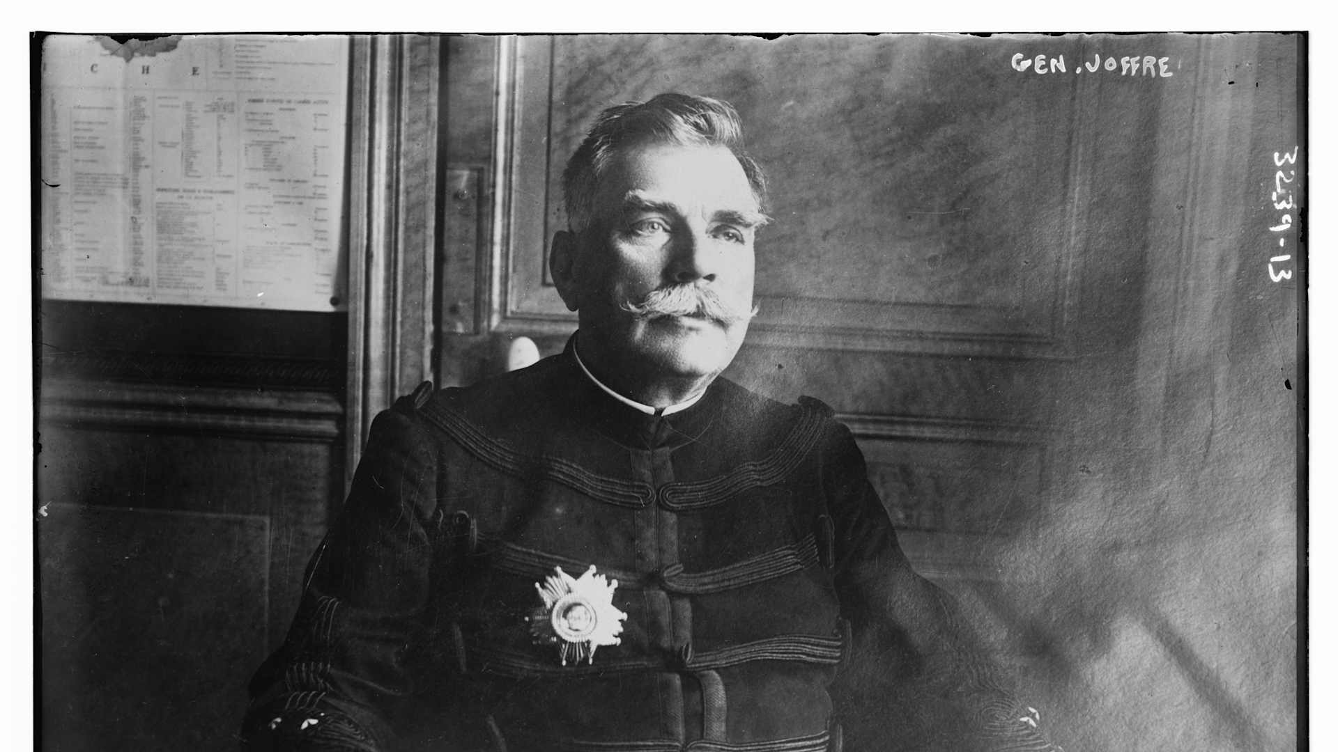 Portrait of French military commander General Joseph Joffre (1852 - 1931) during the First World War, France, circa 1914. (Photo by PhotoQuest/Getty Images)