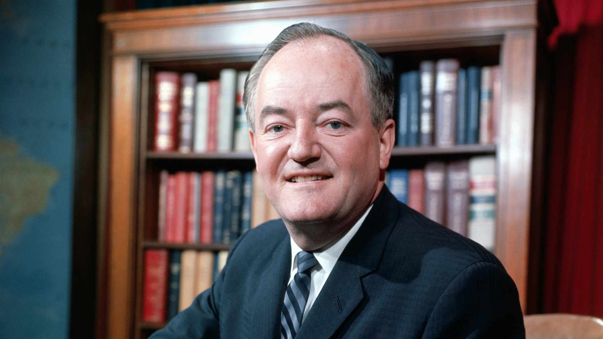 Sen. Hubert H. Humphrey photographed in the Capitol.