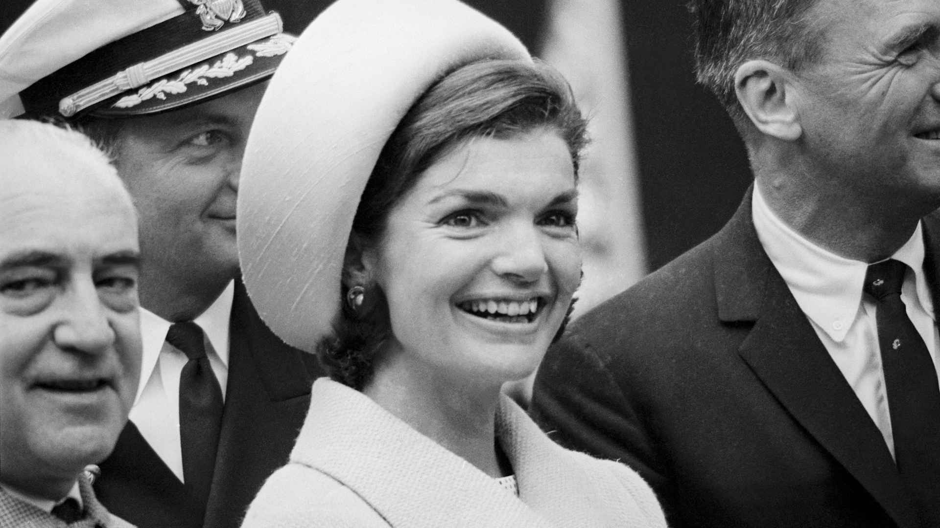 Jacqueline Kennedy at the launching of the USS Lafayette submarine.
