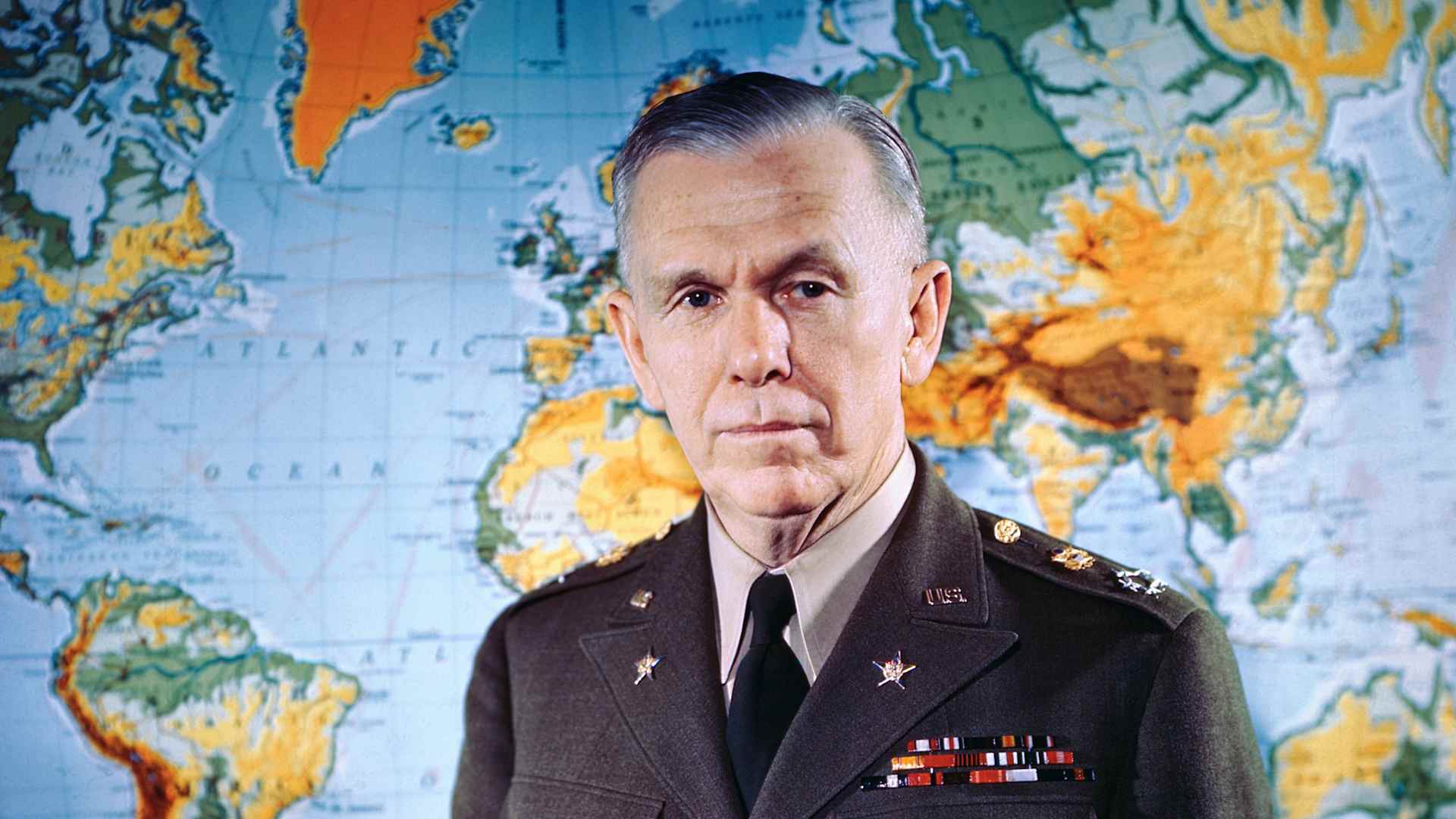 Chief of Staff General George C. Marshall at his headquarters in the War Department.