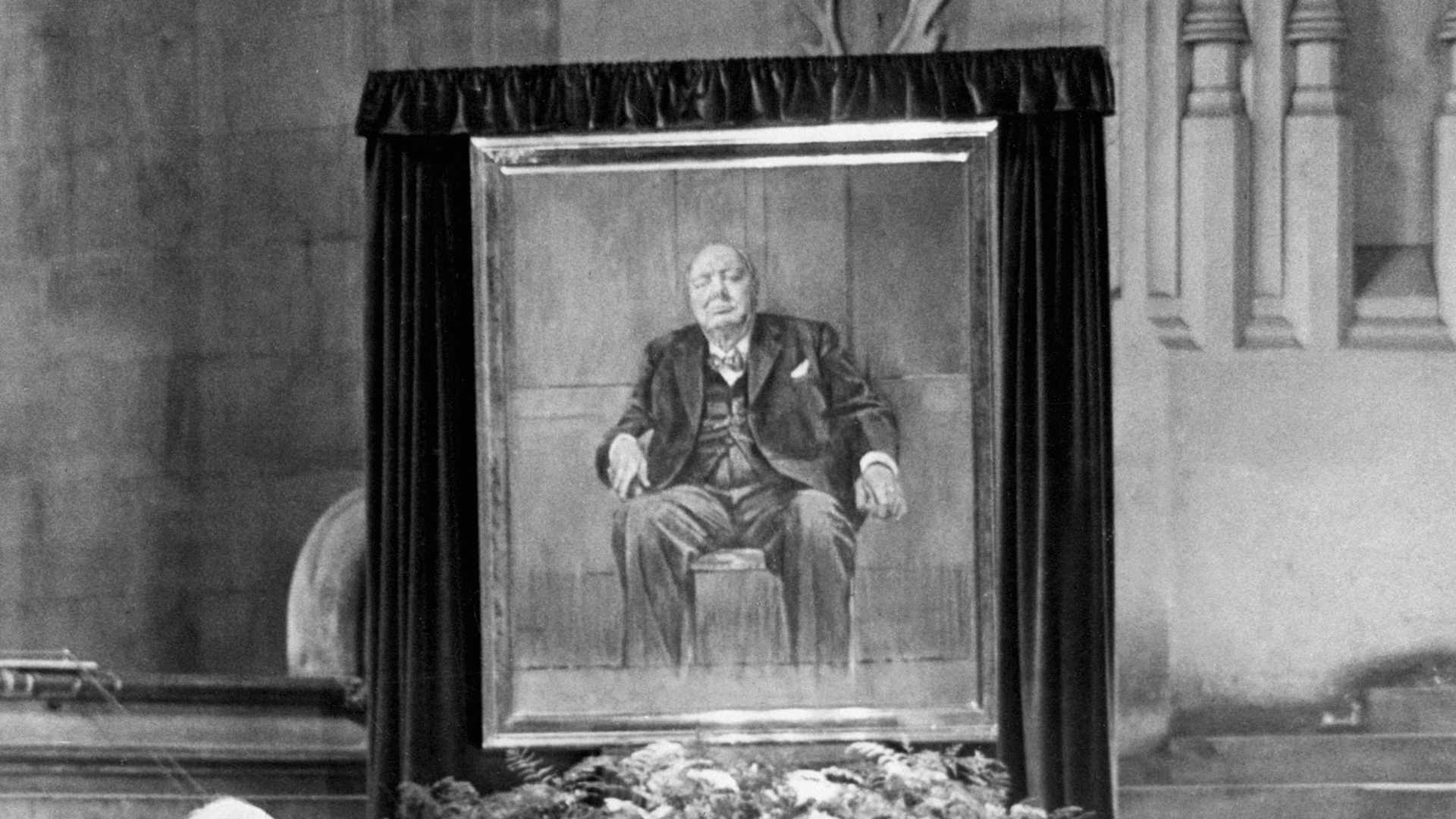 Portrait of Winston Churchill painted by Graham Sutherland as an 80th birthday gift.