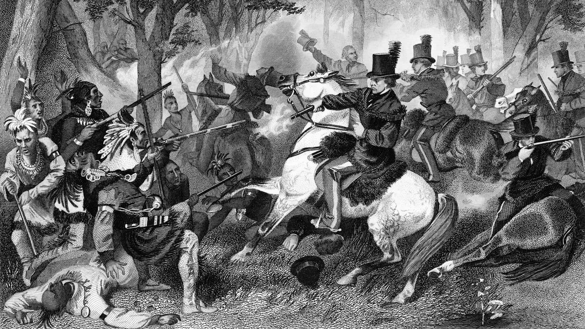 October 1813: Death of Shawnee Chief Tecumseh, at the Battle of Thames in the War of 1812.