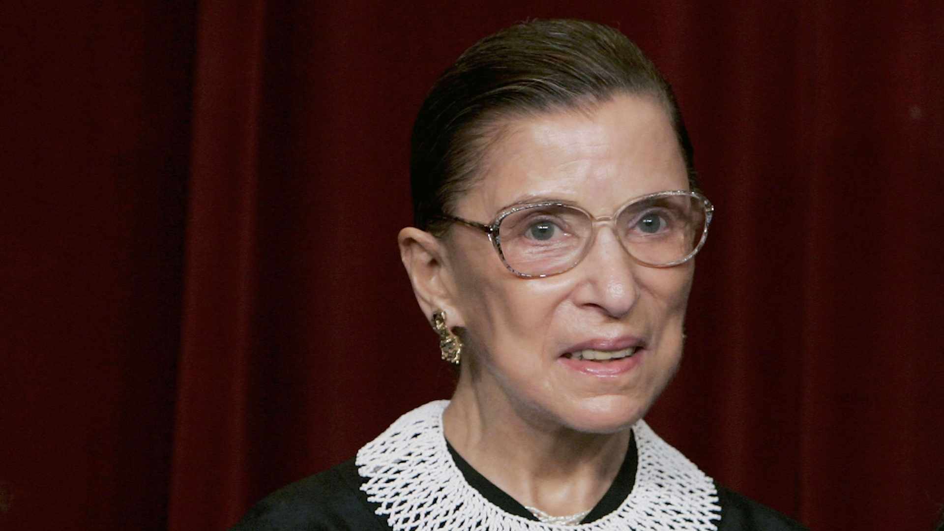 WASHINGTON - MARCH 03: U.S. Supreme Court Justice Ruth Bader Ginsburg smiles during a photo session with photographers at the U.S. Supreme Court March 3, 2006 in Washington DC. (Photo by Mark Wilson/Getty Images)